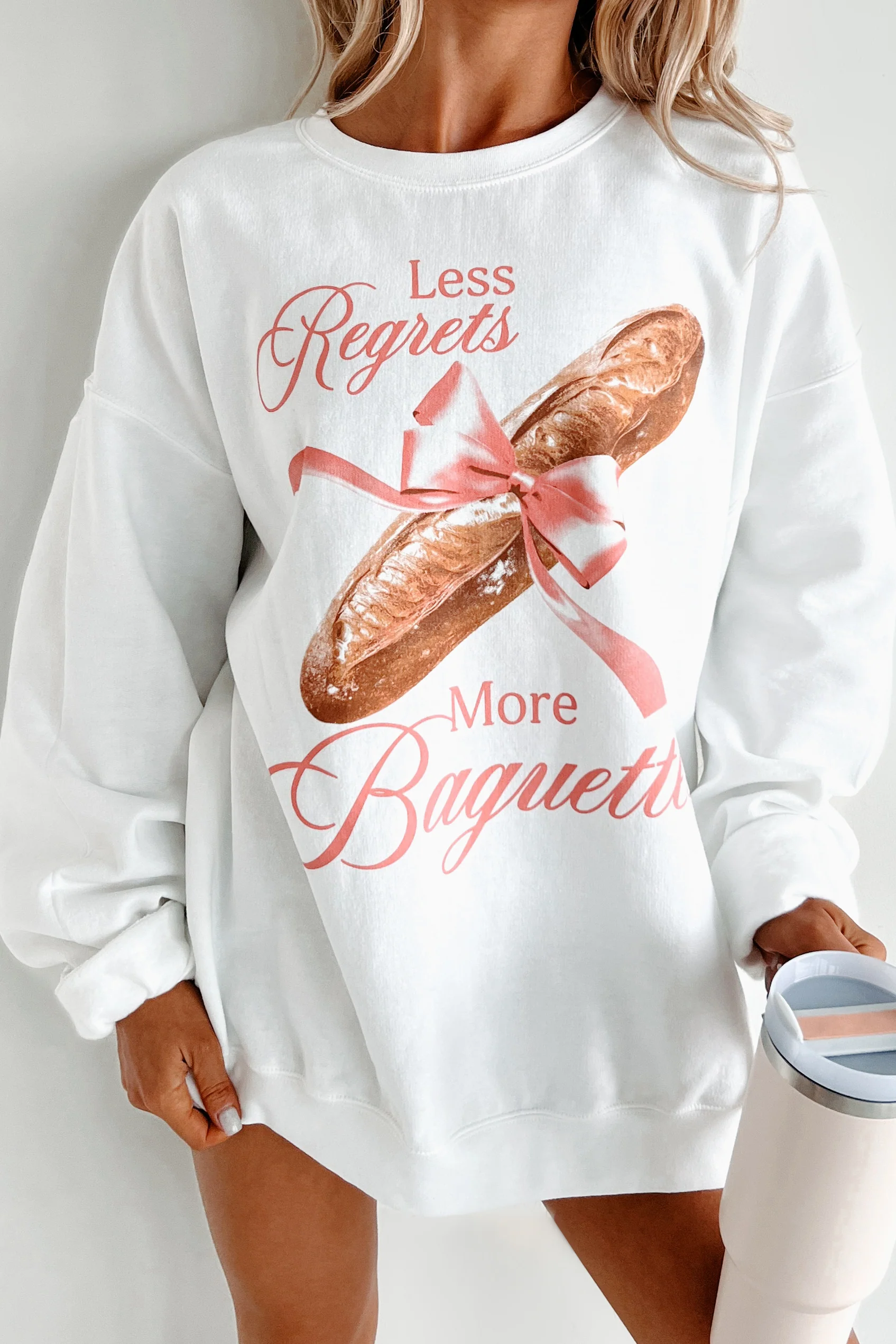 "More Baguettes" Graphic Sweatshirt (White) - Image 10