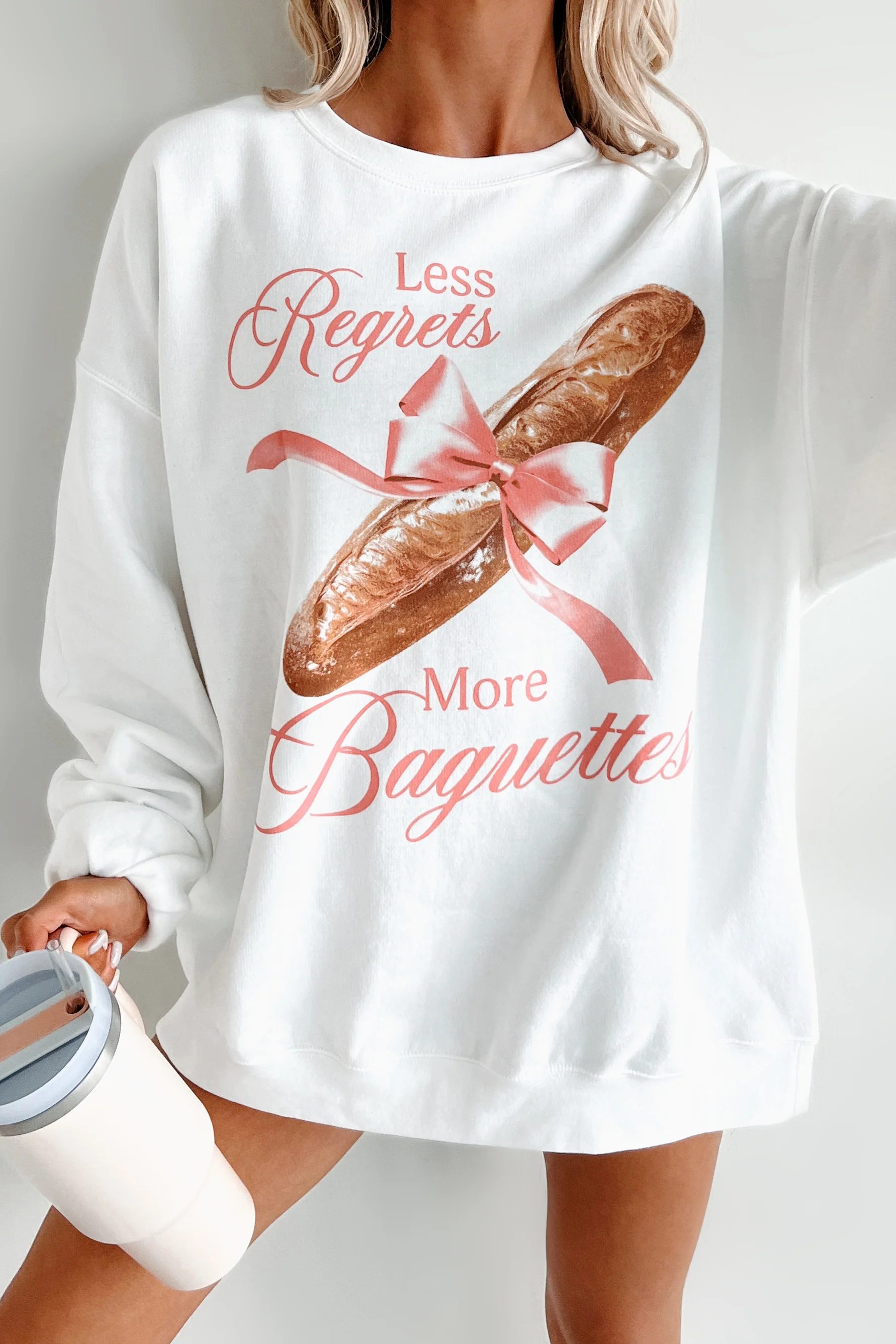"More Baguettes" Graphic Sweatshirt (White) - Image 6