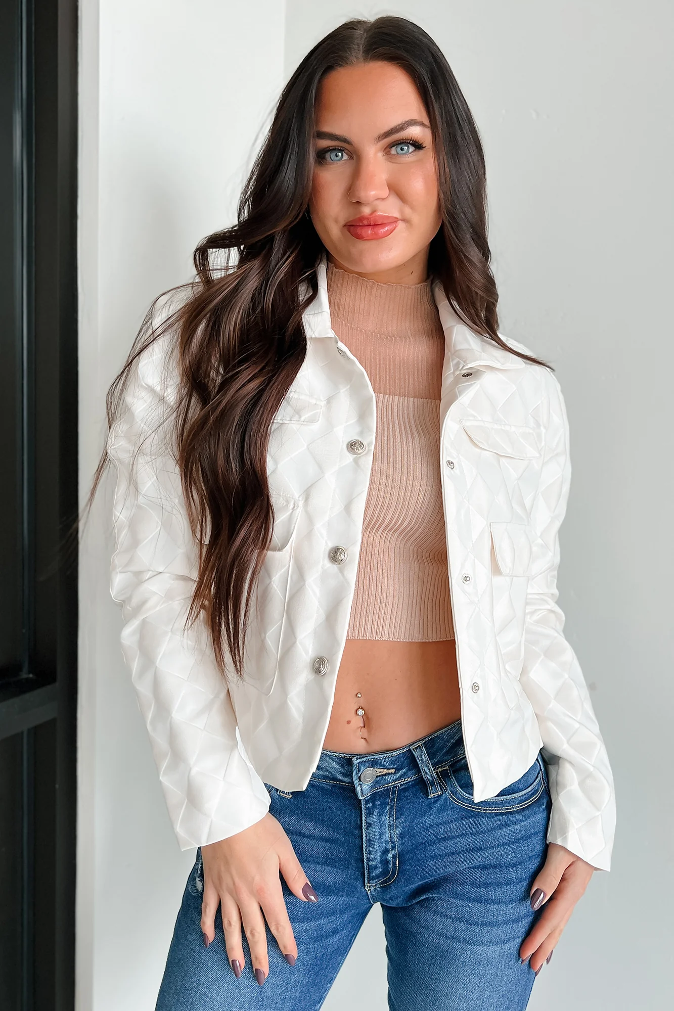 Moving Pawns Woven Checker Jacket (Off White) - Image 3