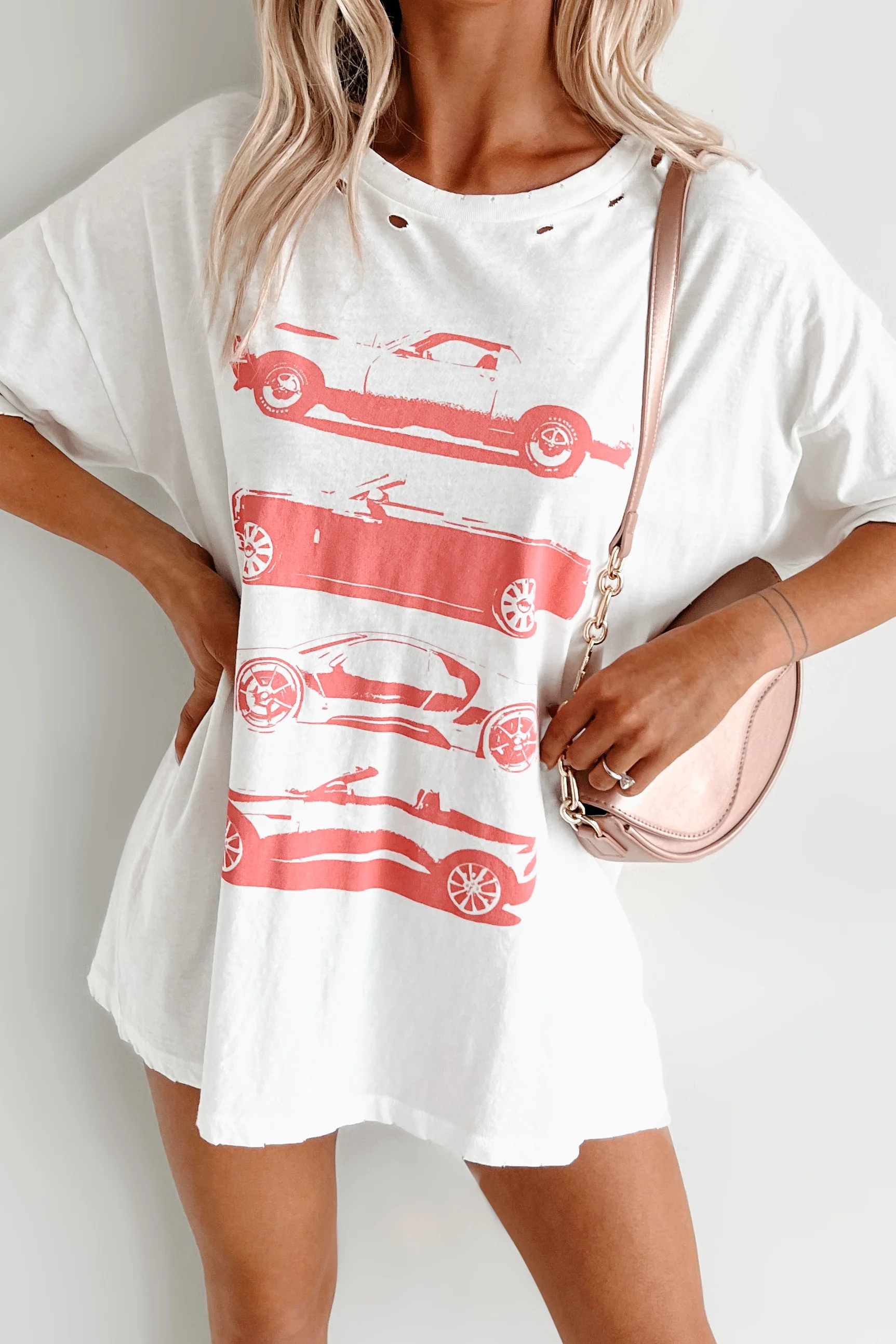 My Car Crush Oversized Distressed Graphic Tee (Ivory) - Image 7