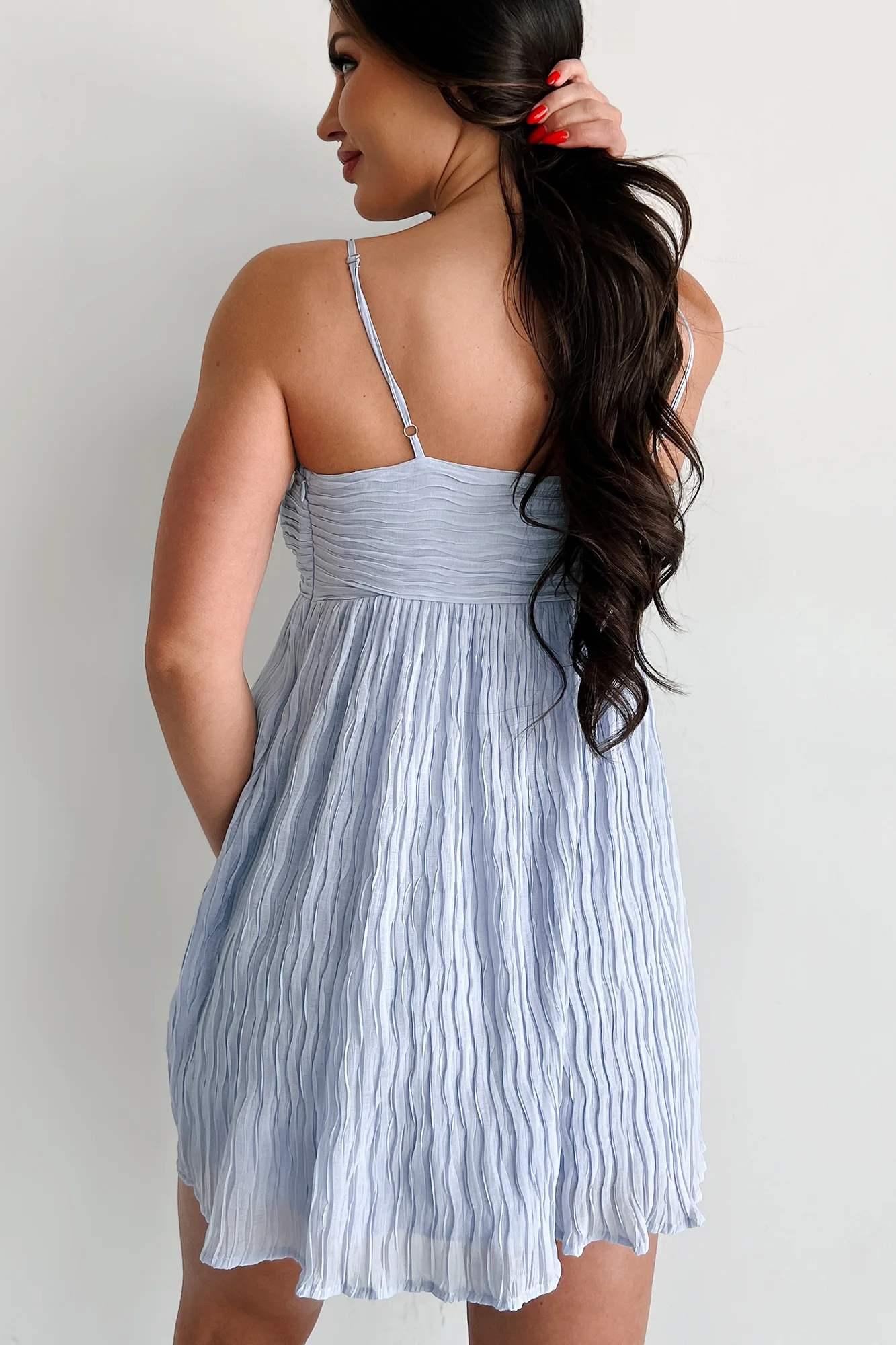My Journey To Love Mini Dress (Light Blue) - Image 8