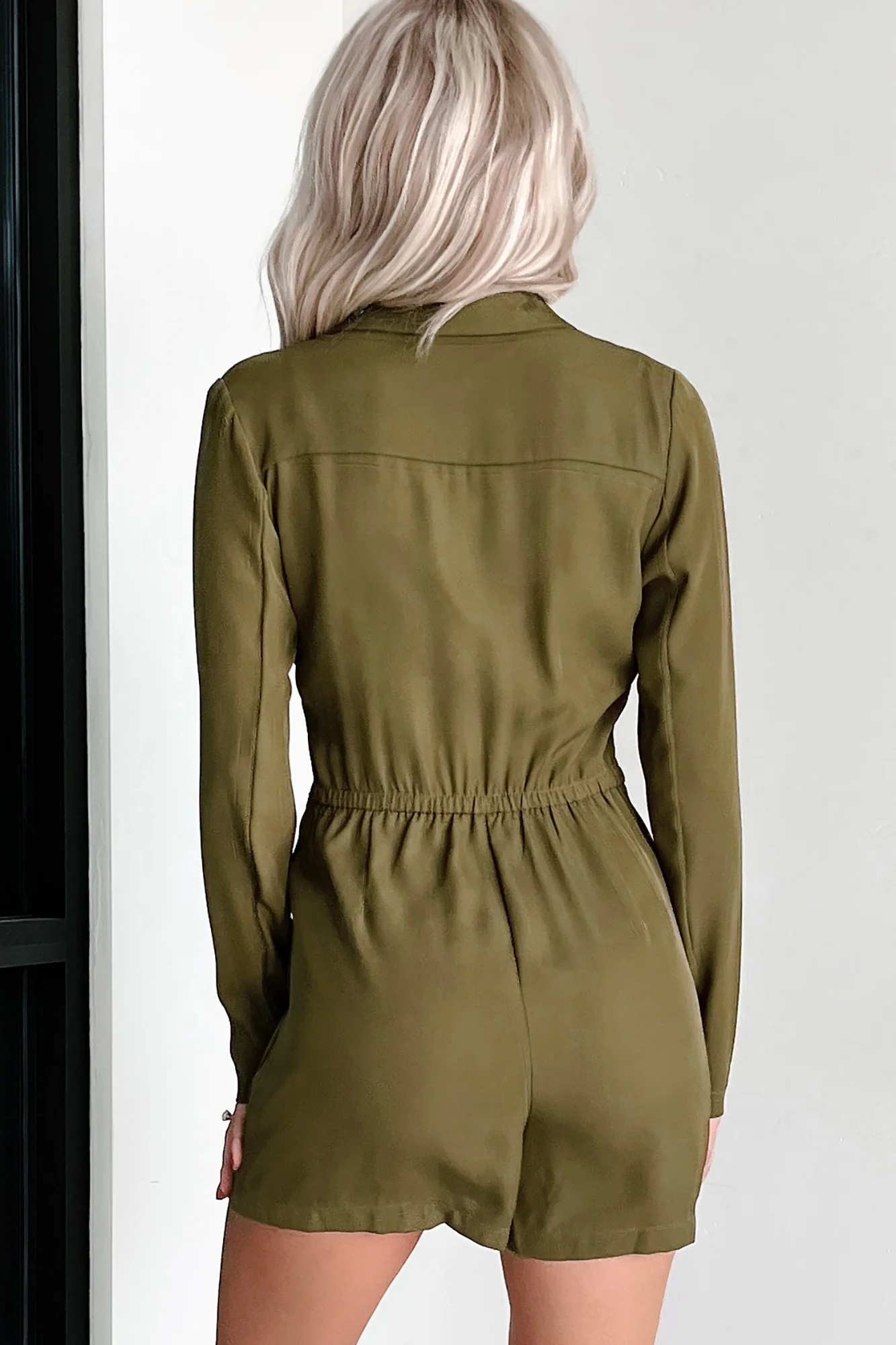 New Career Paths Blazer Romper (Olive) - Image 10