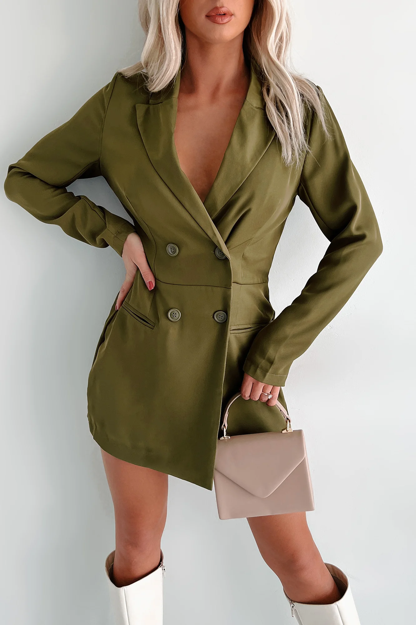 New Career Paths Blazer Romper (Olive) - Image 7