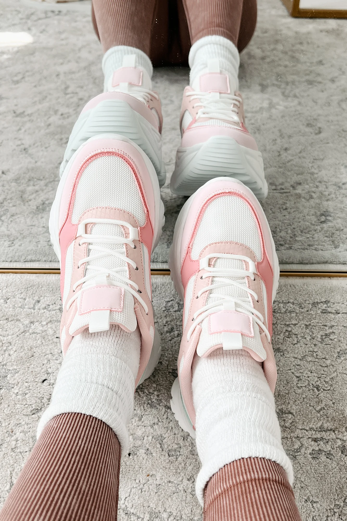 New Kicks Chunky Platform Sneakers (Pink Multi) - Image 2