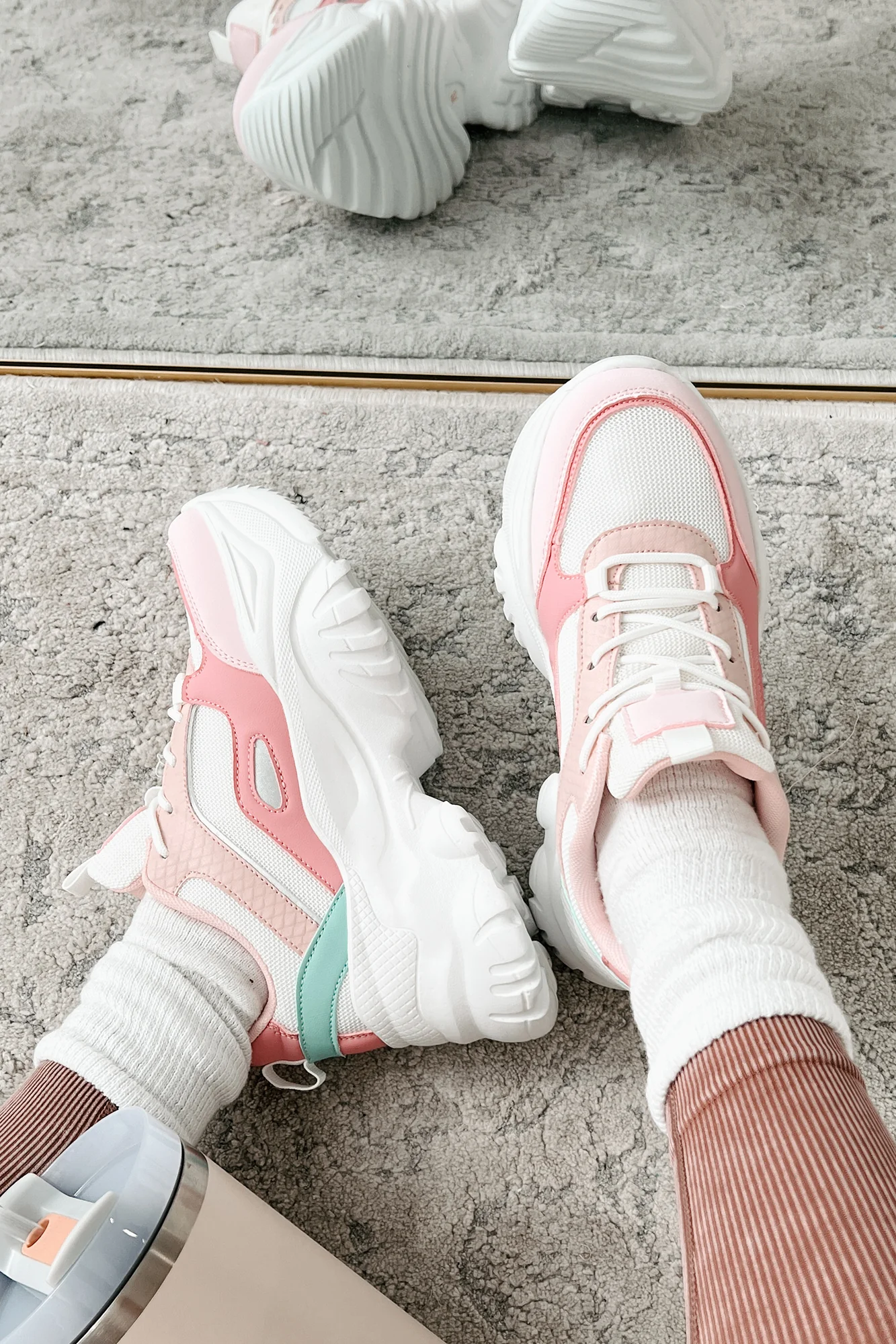 New Kicks Chunky Platform Sneakers (Pink Multi) - Image 5
