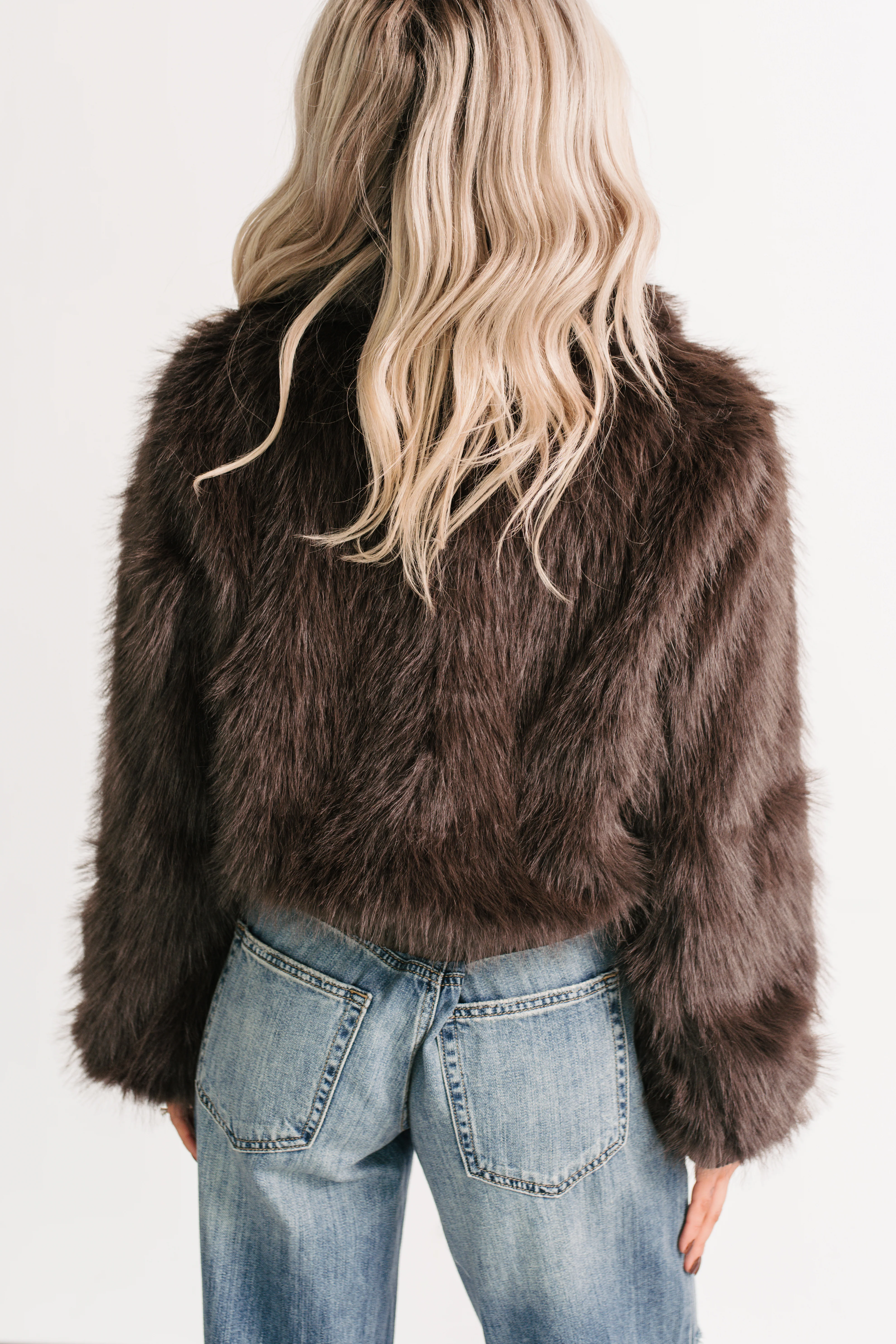 No Comparisons Faux Fur Plush Zip-Up Jacket (Brown) - Image 4