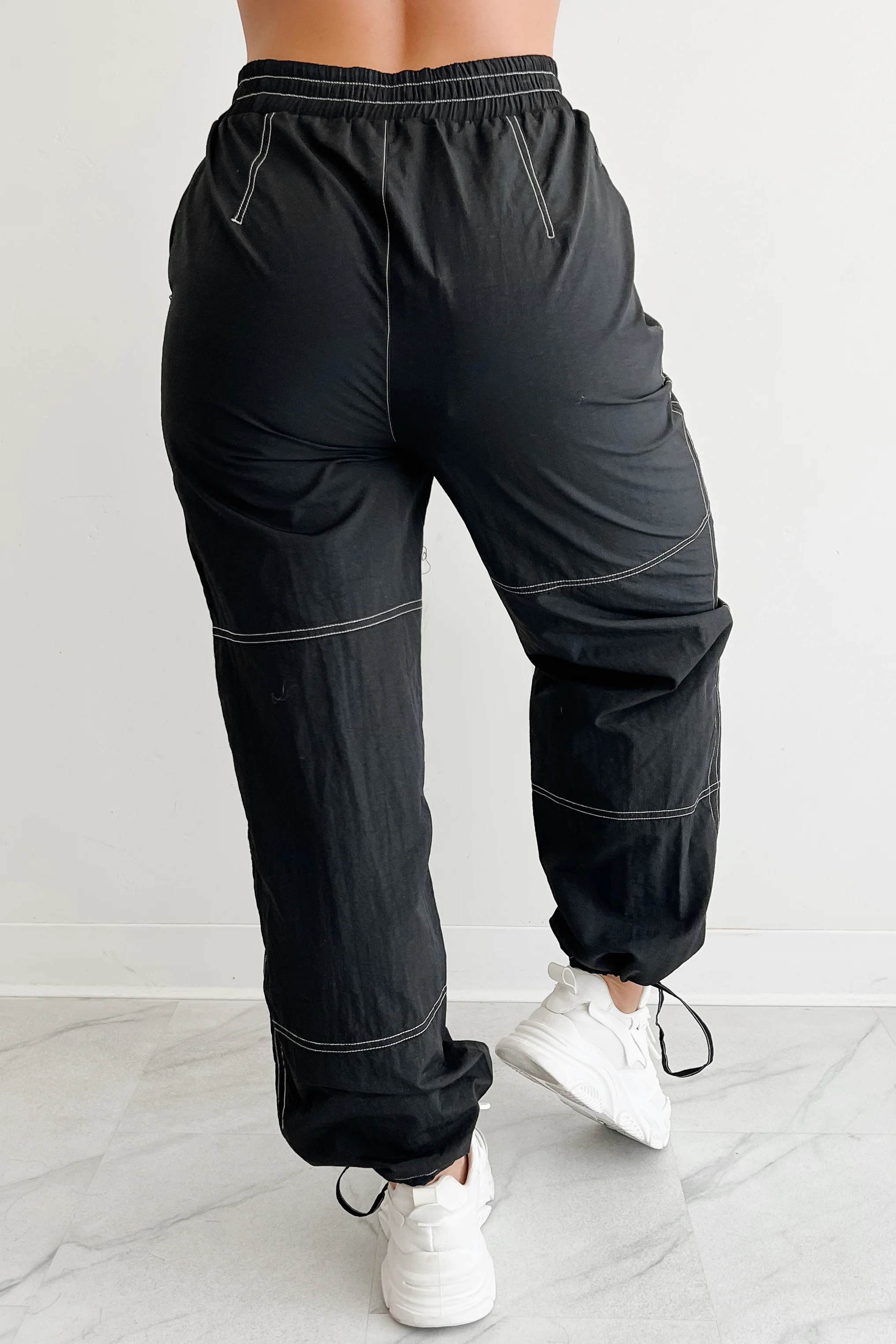 No Plot Needed Parachute Jogger Pants (Black) - Image 4