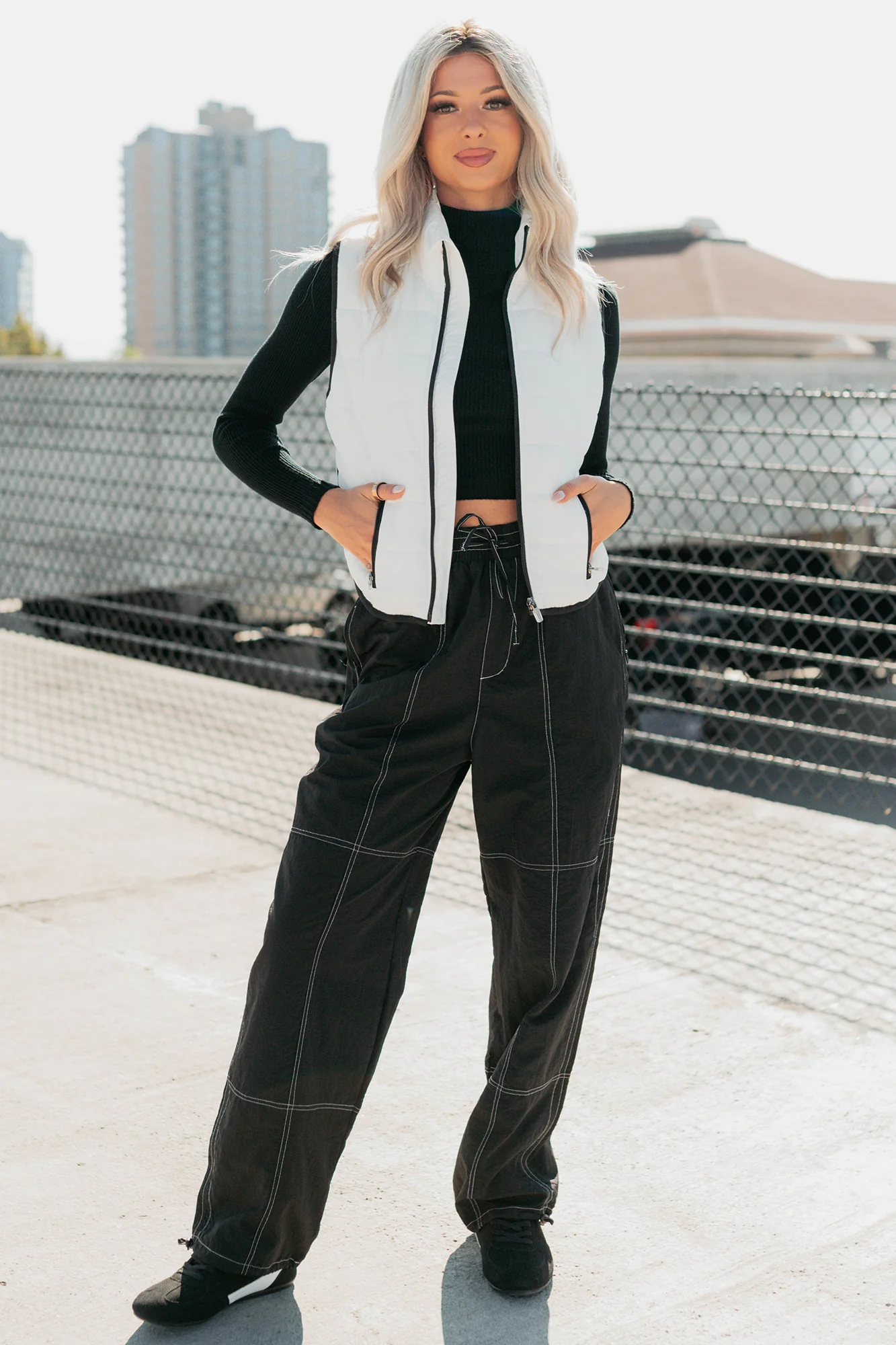 No Plot Needed Parachute Jogger Pants (Black) - Image 9
