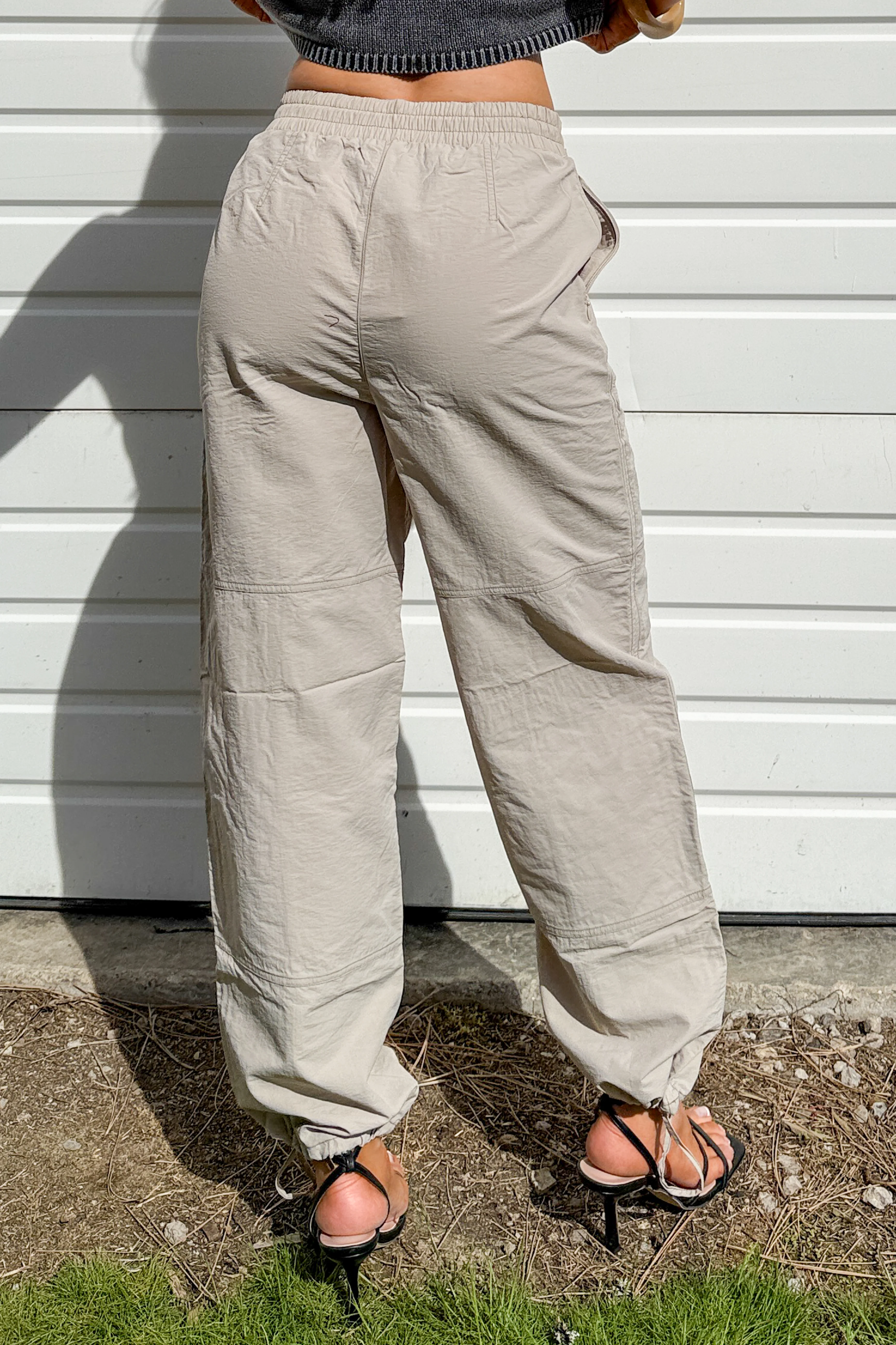 No Plot Needed Parachute Jogger Pants (Coconut Milk) - Image 4