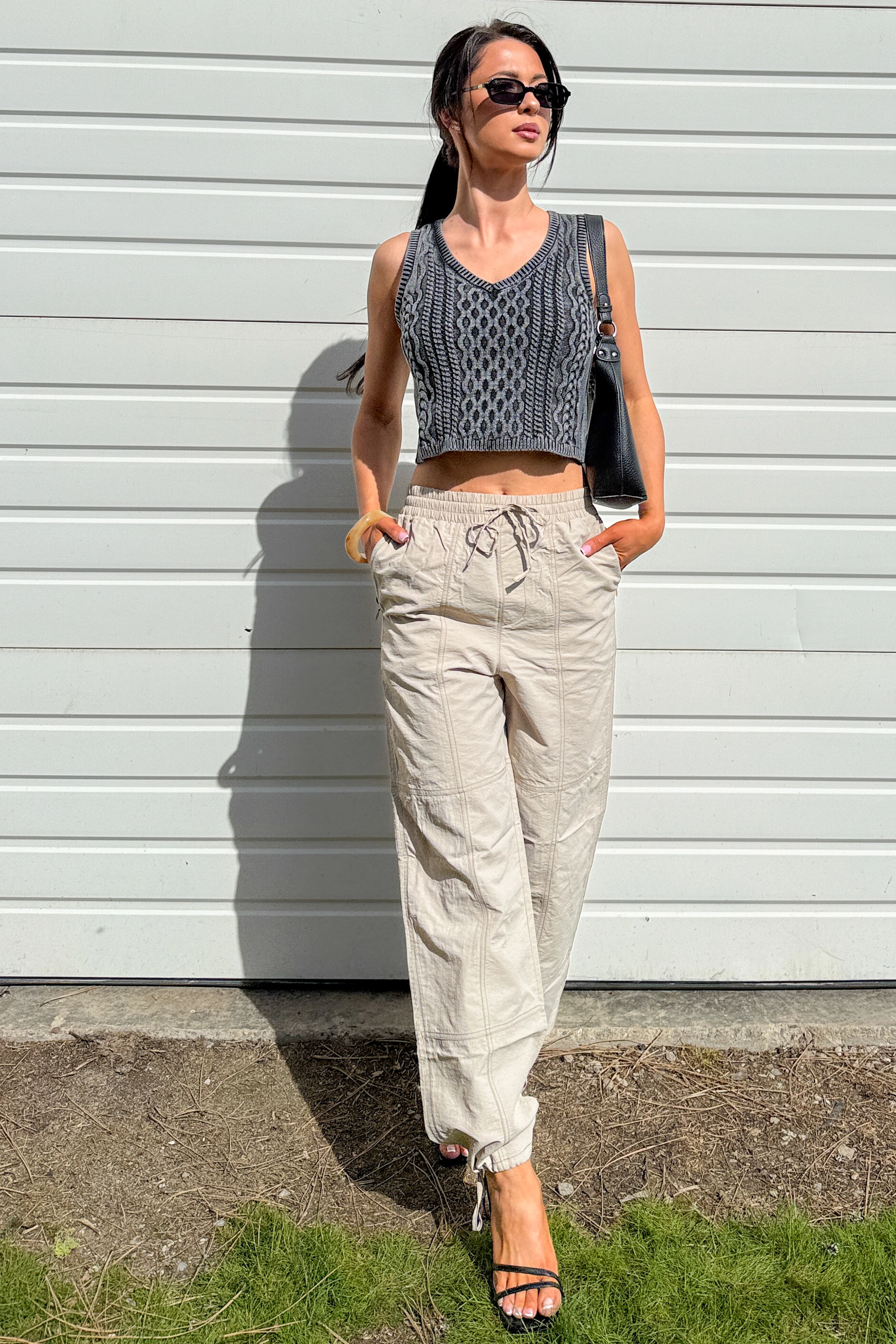 No Plot Needed Parachute Jogger Pants (Coconut Milk) - Image 5