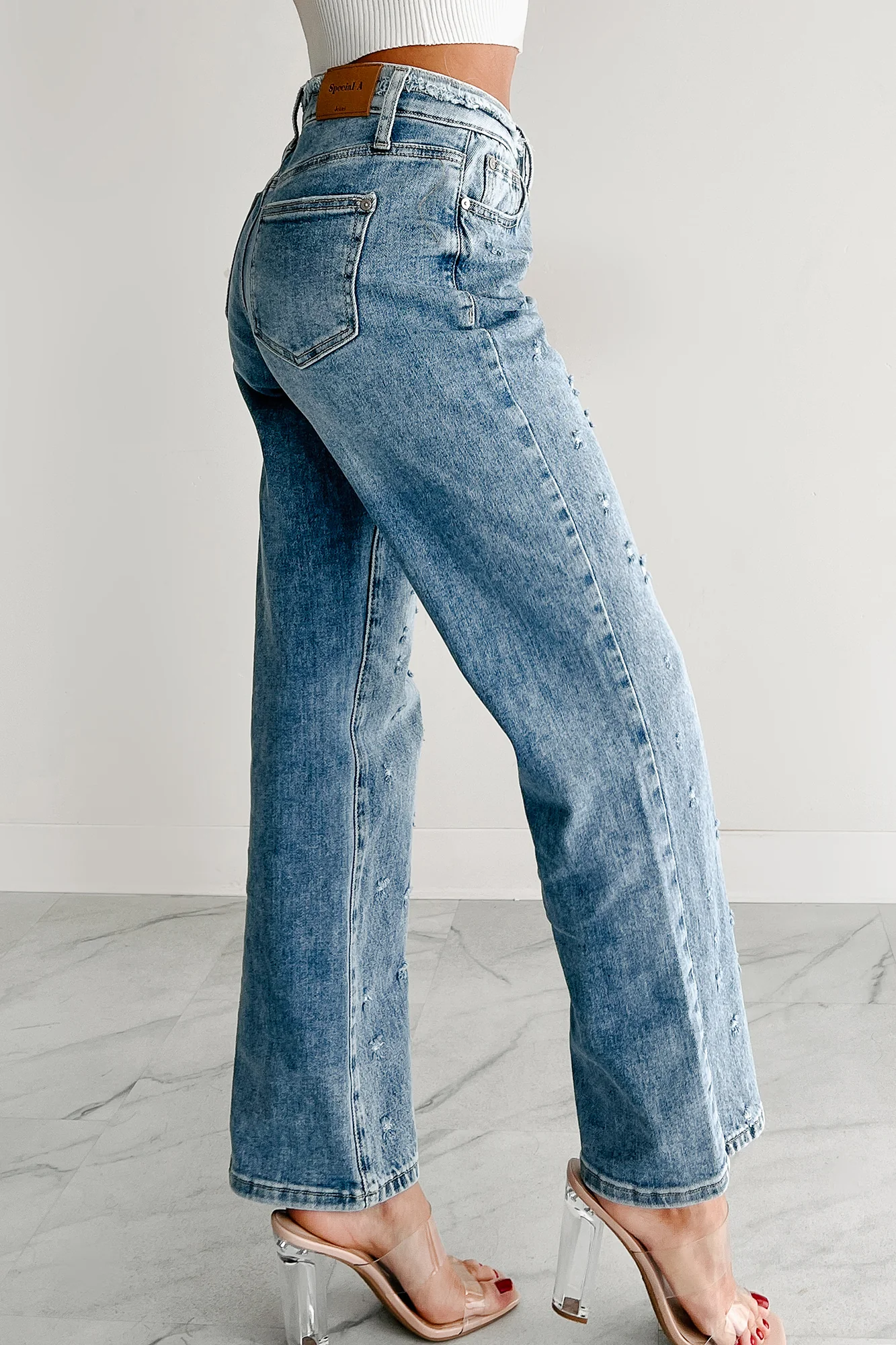 Noelle Distressed Straight Leg Special A Jeans (Medium) - Image 4