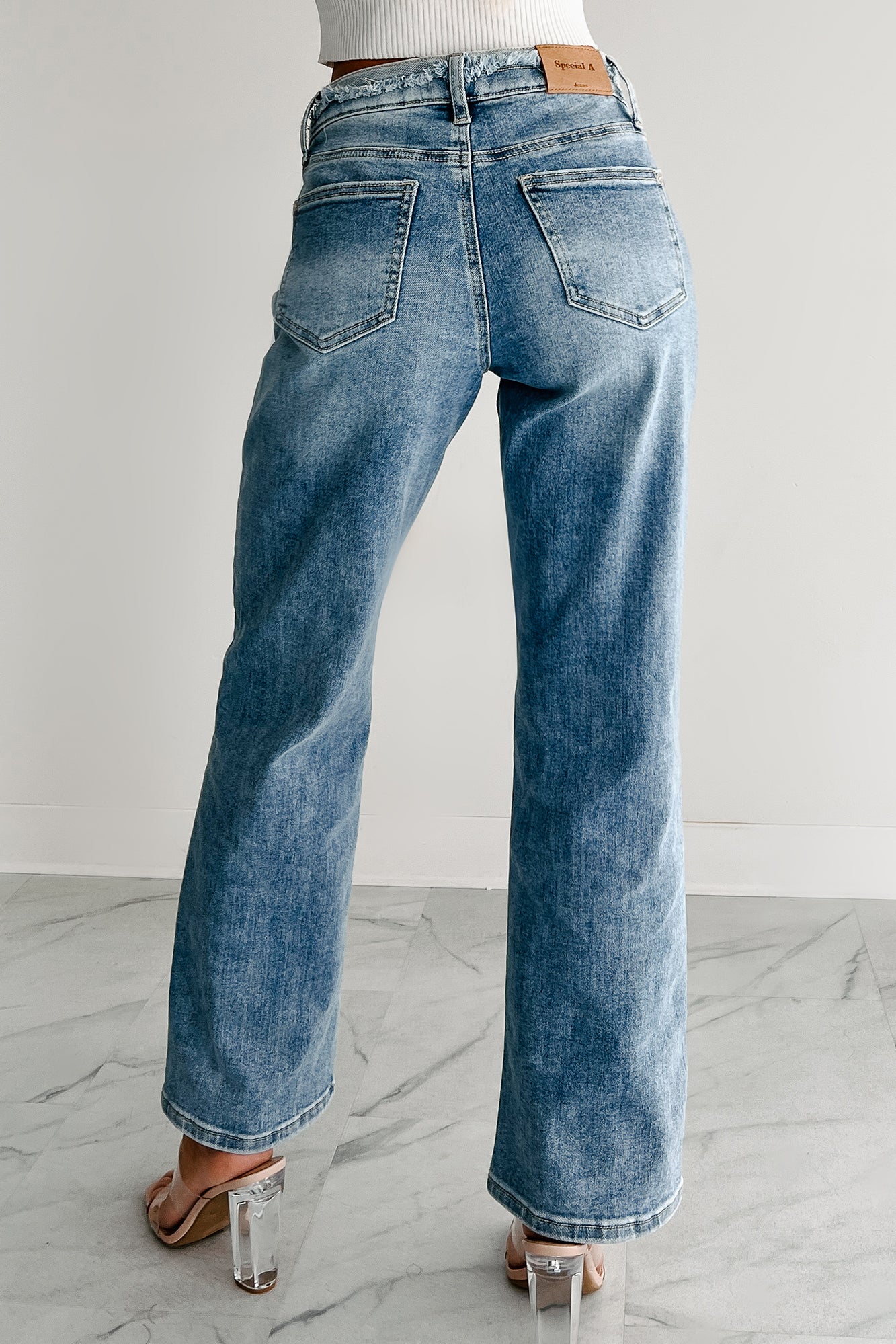 Noelle Distressed Straight Leg Special A Jeans (Medium) - Image 5