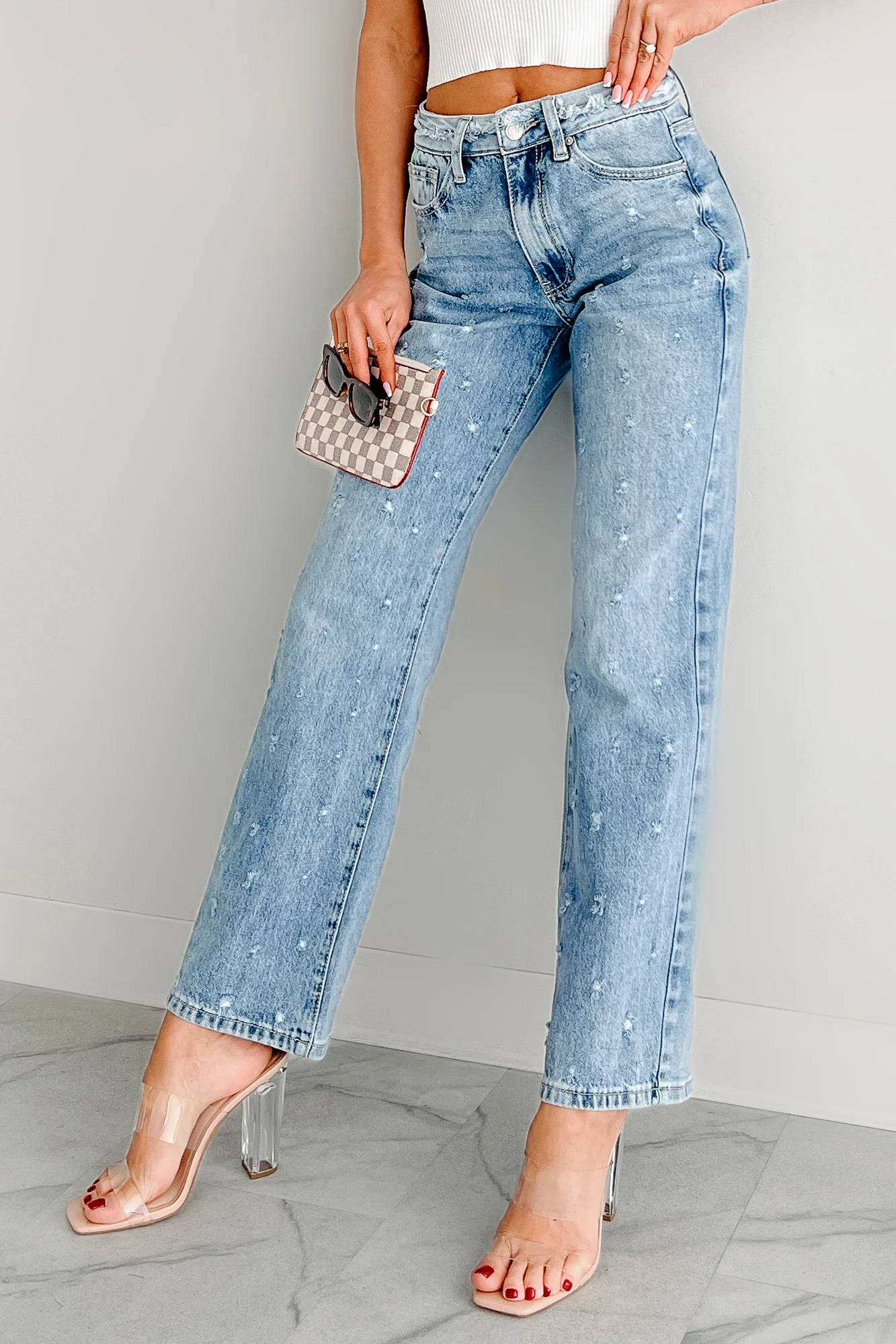 Noelle Distressed Straight Leg Special A Jeans (Medium) - Image 6
