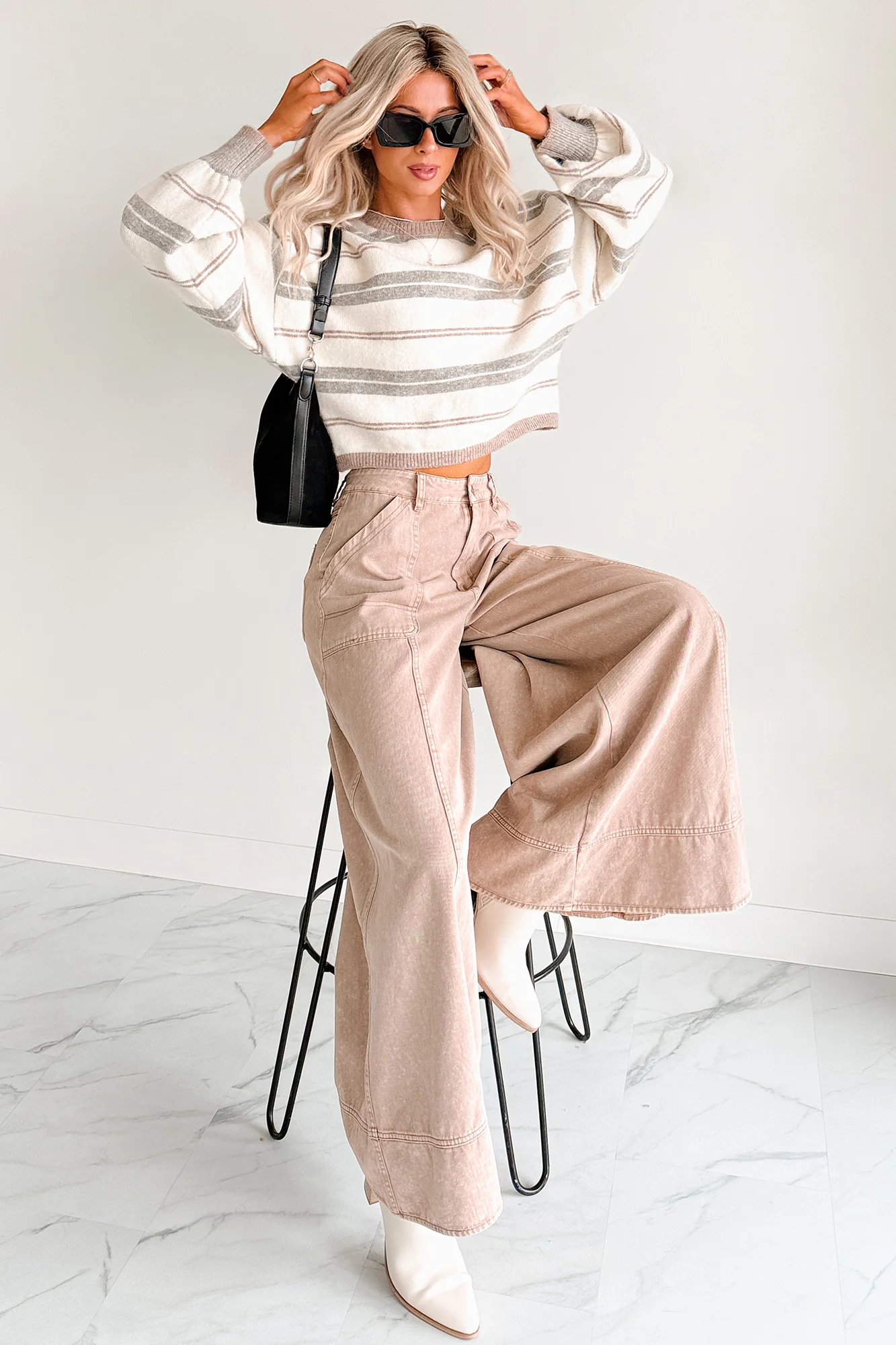 Norris Ultra Wide Leg Mustard Seed Jeans (Mocha Mousse) - Image 10