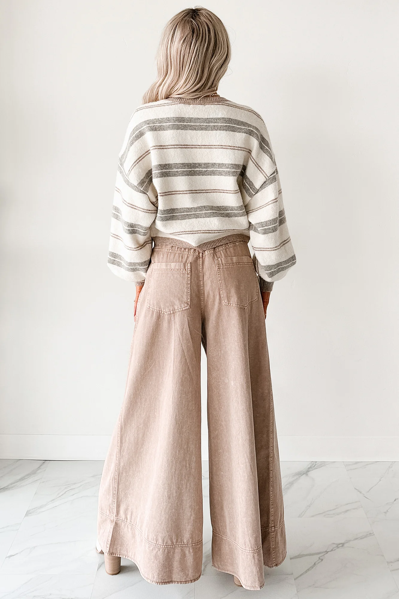 Norris Ultra Wide Leg Mustard Seed Jeans (Mocha Mousse) - Image 6