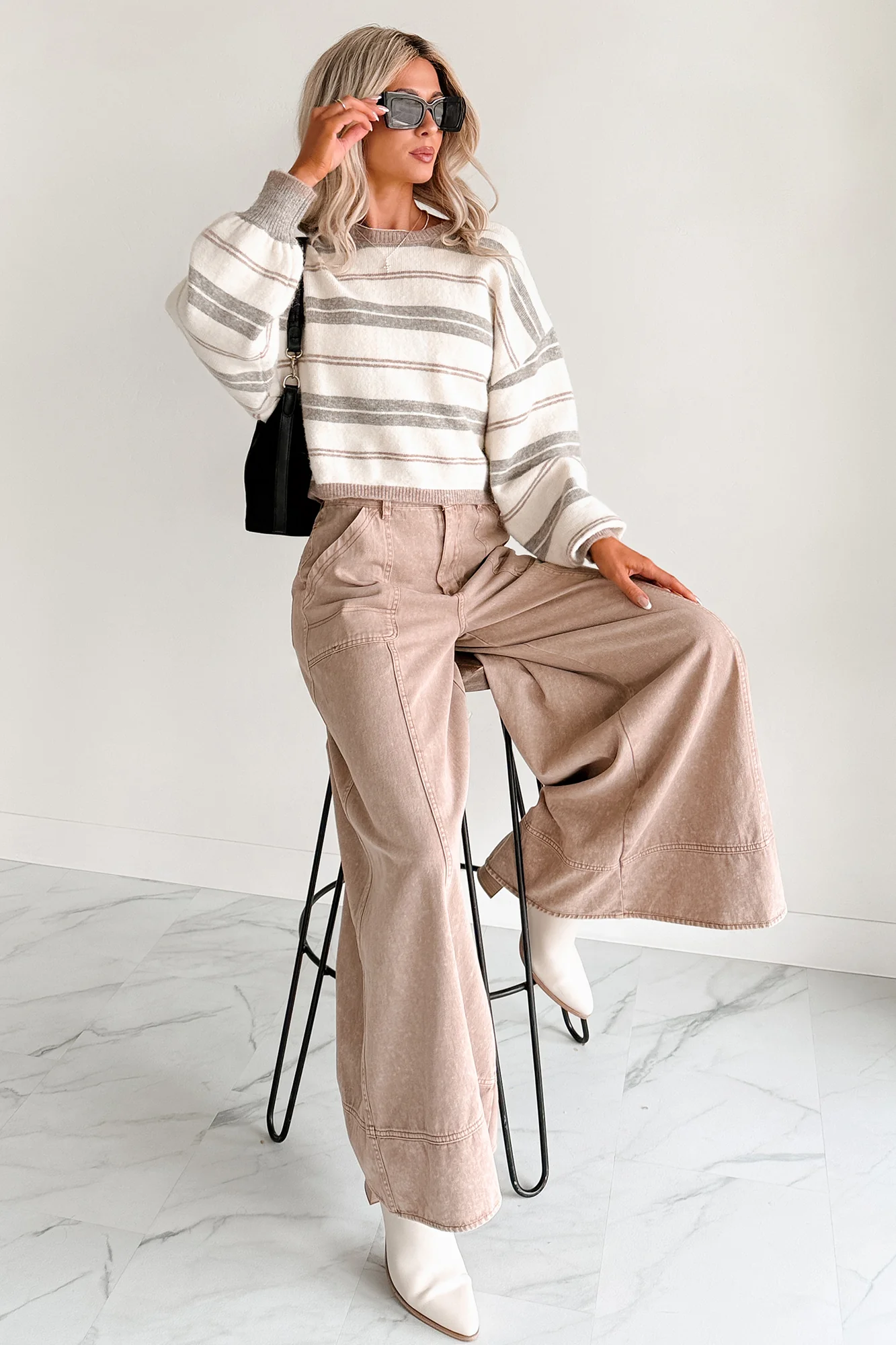 Norris Ultra Wide Leg Mustard Seed Jeans (Mocha Mousse) - Image 7