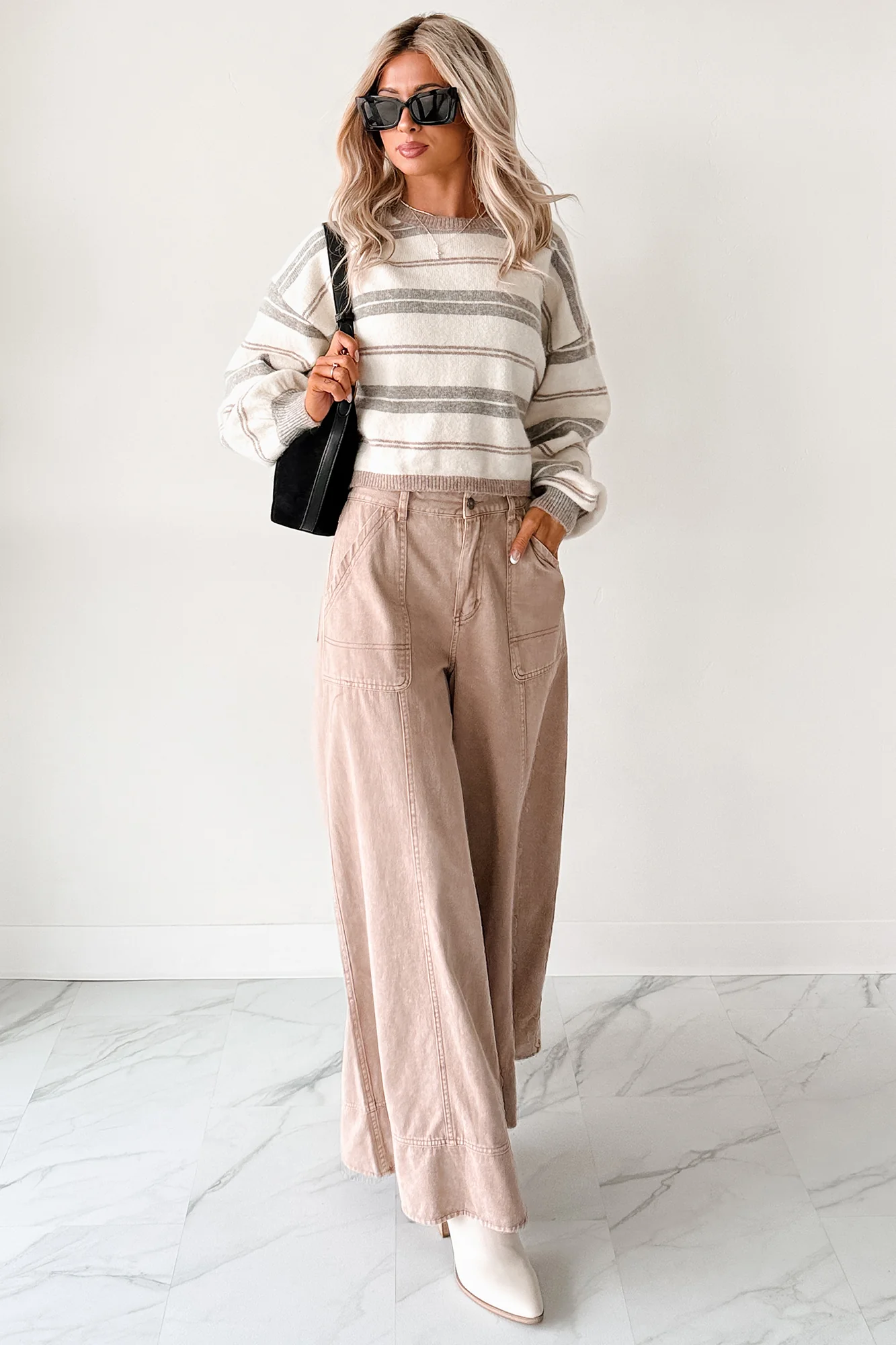 Norris Ultra Wide Leg Mustard Seed Jeans (Mocha Mousse) - Image 9