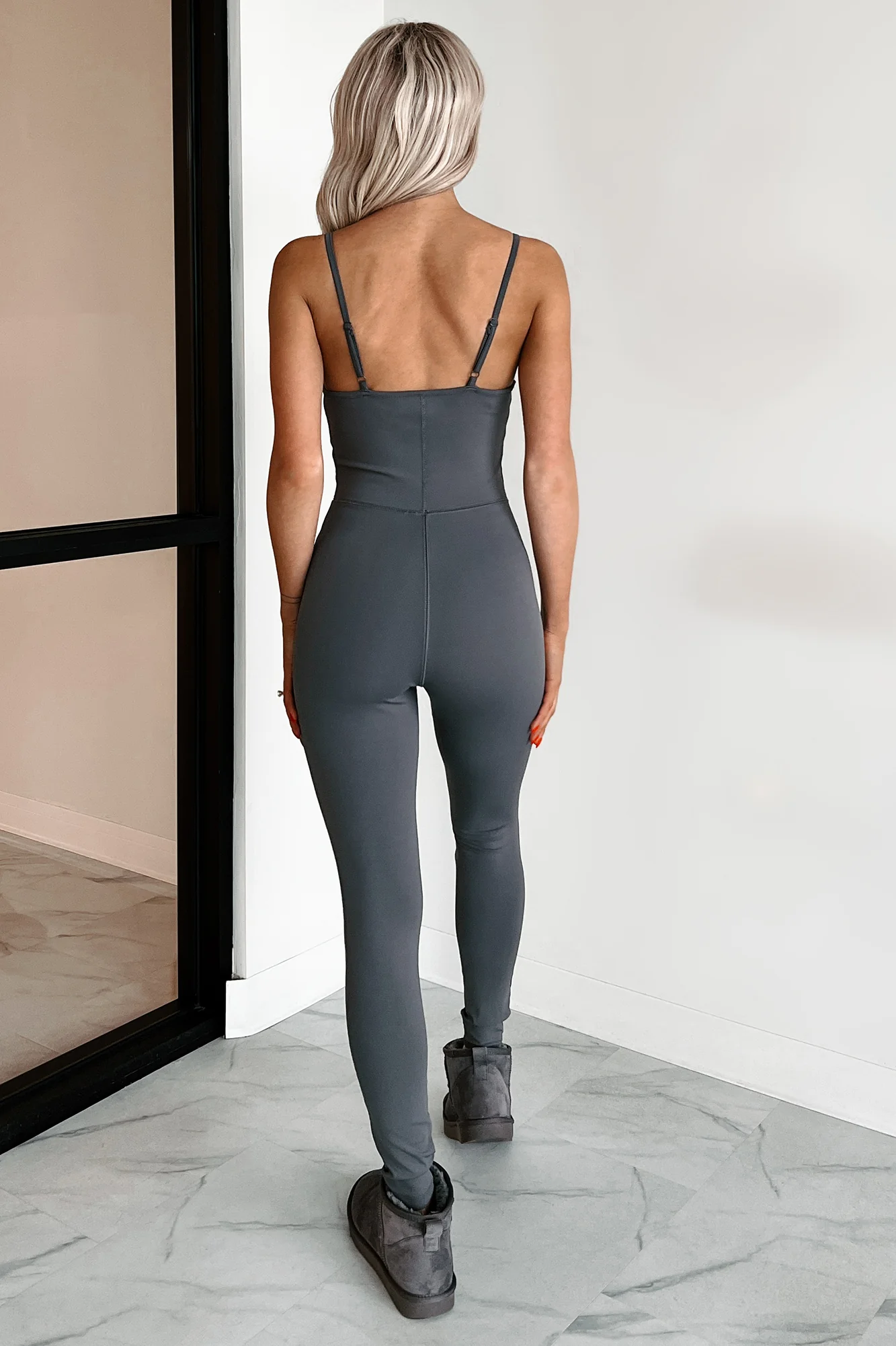 Nothing But Gains Skinny Ankle Jumpsuit (Grey) - Image 5