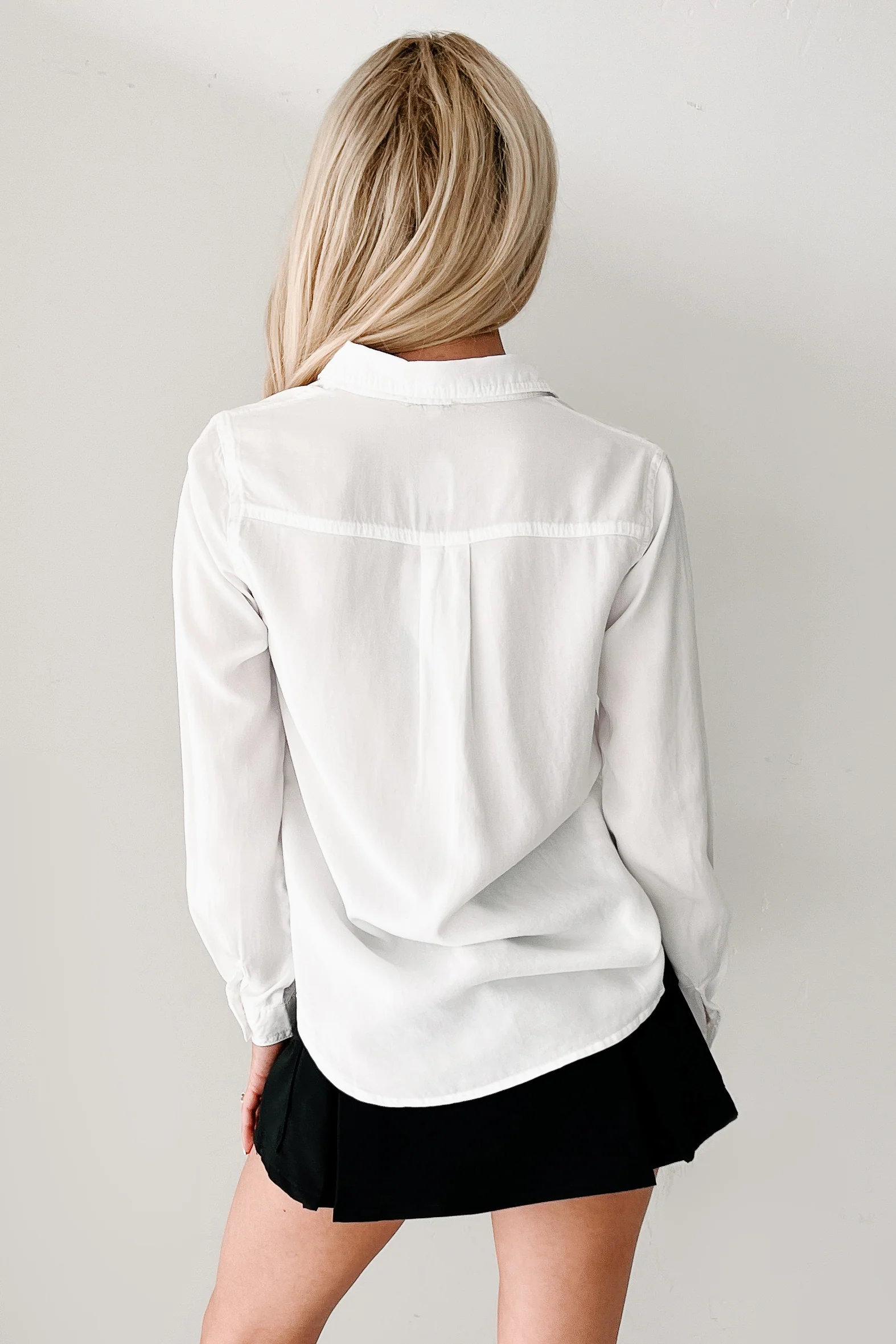 Nothing Fancy Long Sleeve Buttoned Top (White) - Image 4