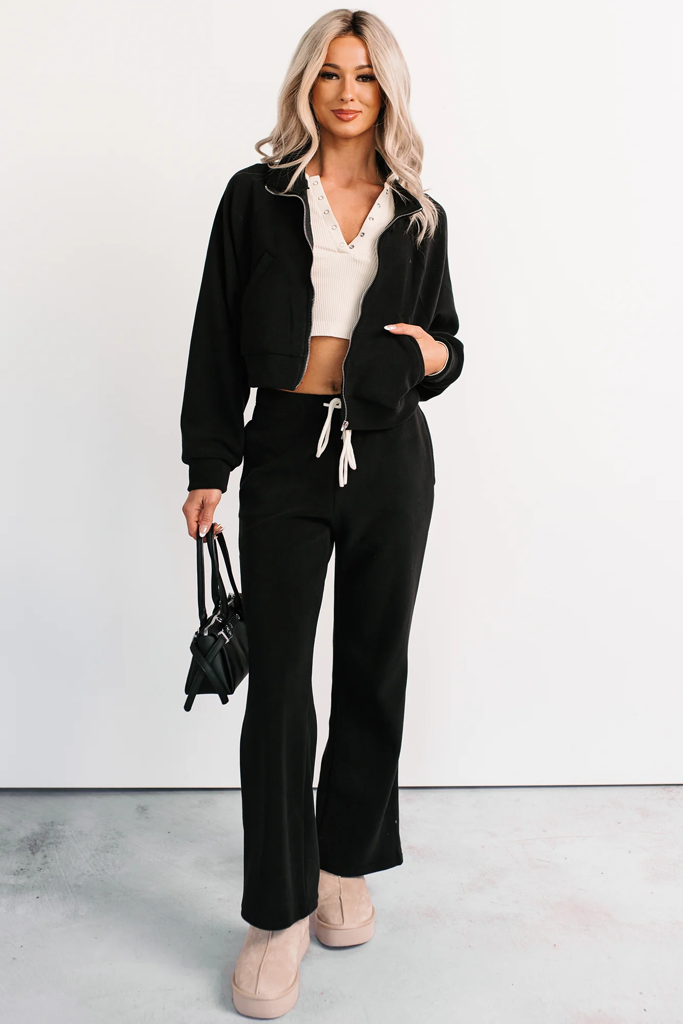 On The Field Fleece High Neck Track Jacket (Black) - Image 5