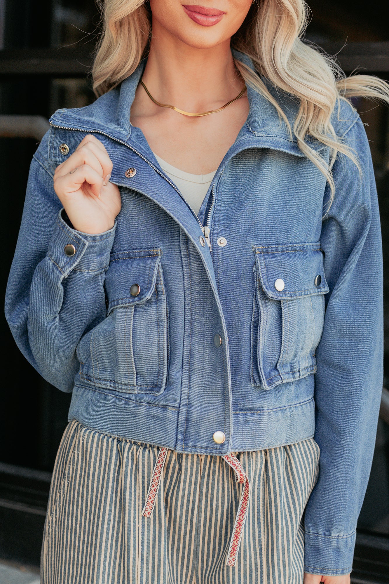 Open Days Denim Cargo Jacket (Medium) - Image 2