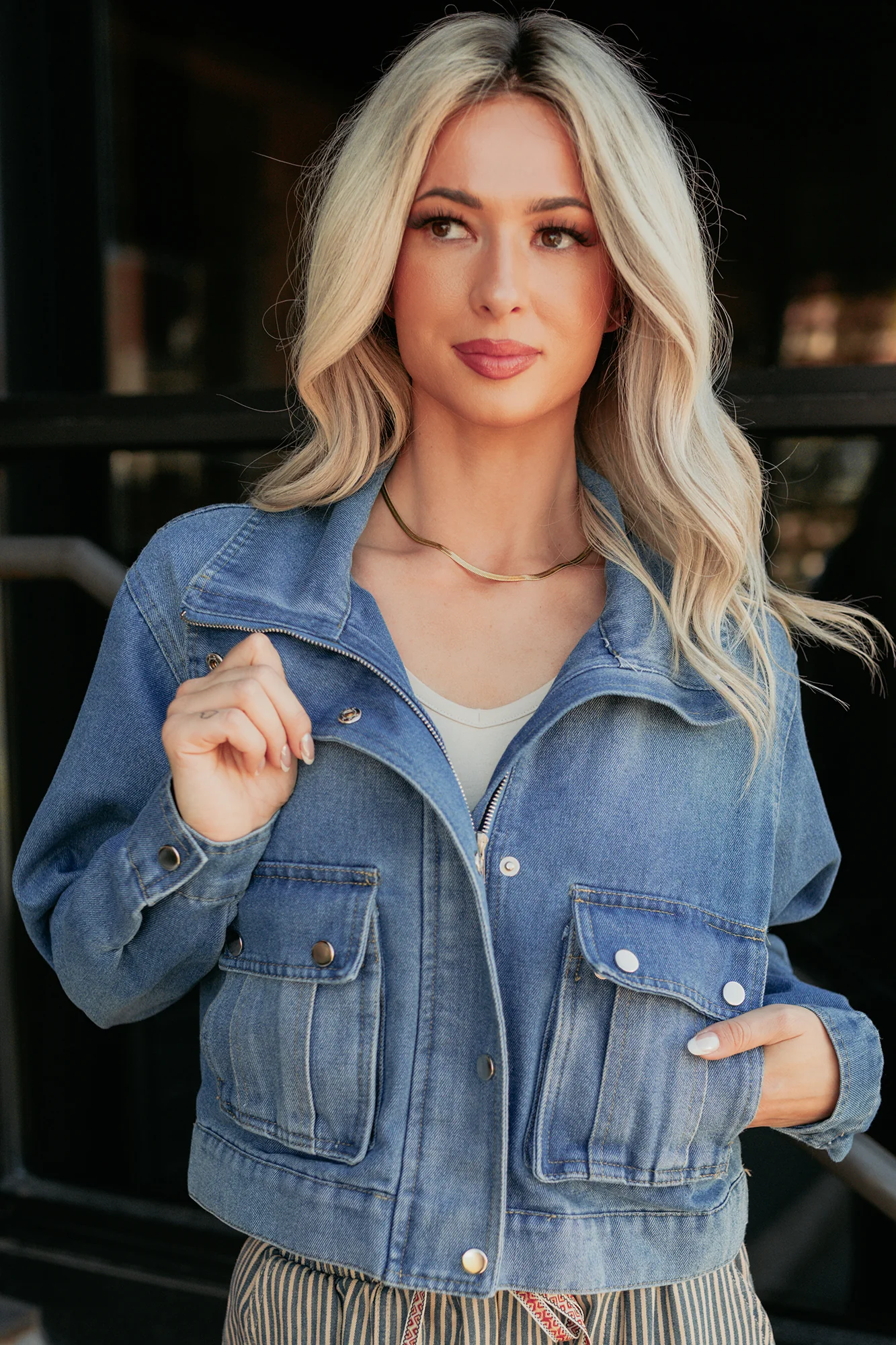 Open Days Denim Cargo Jacket (Medium) - Image 5