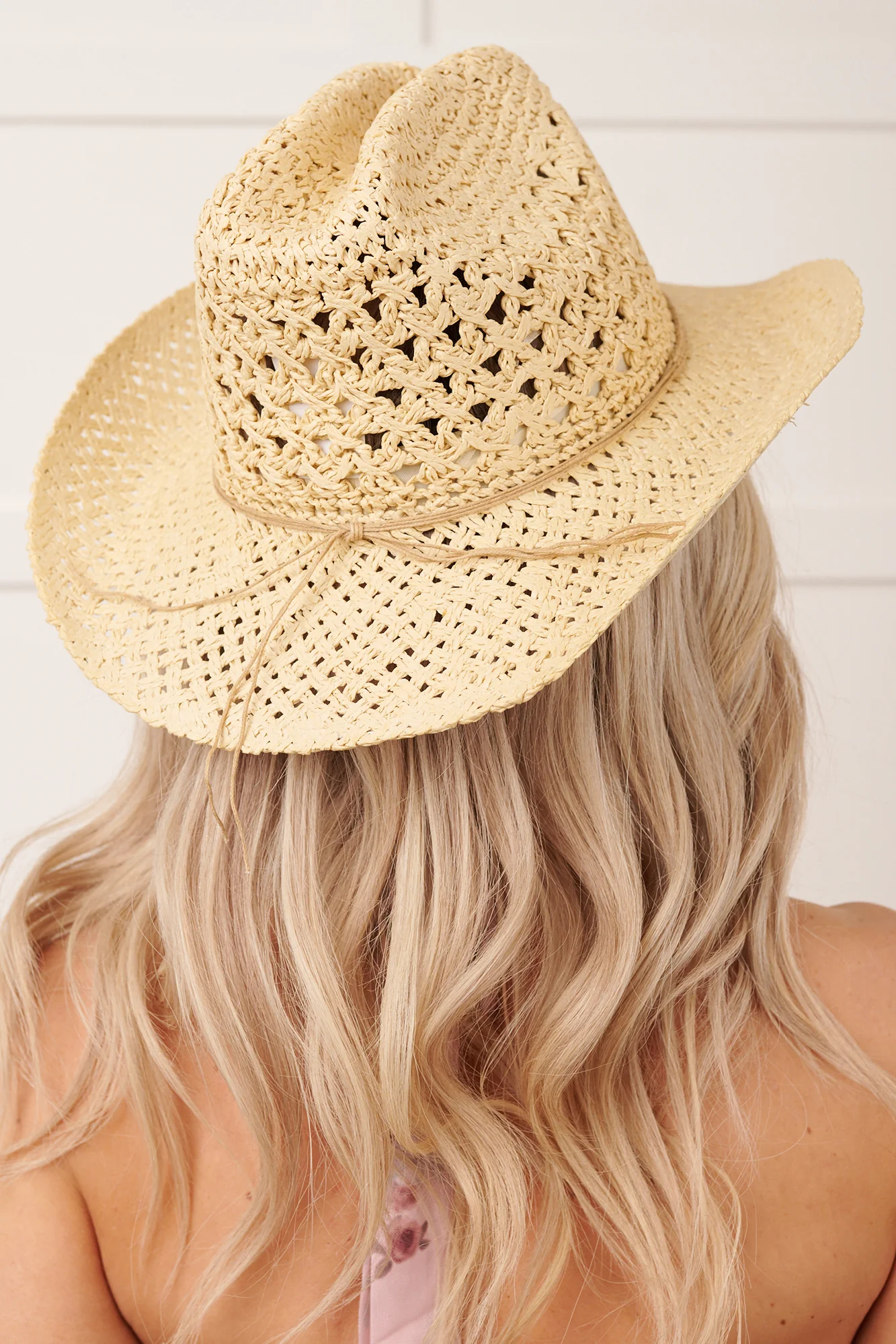 Open Trails Bead Strap Woven Cowboy Hat (Ivory) - Image 4