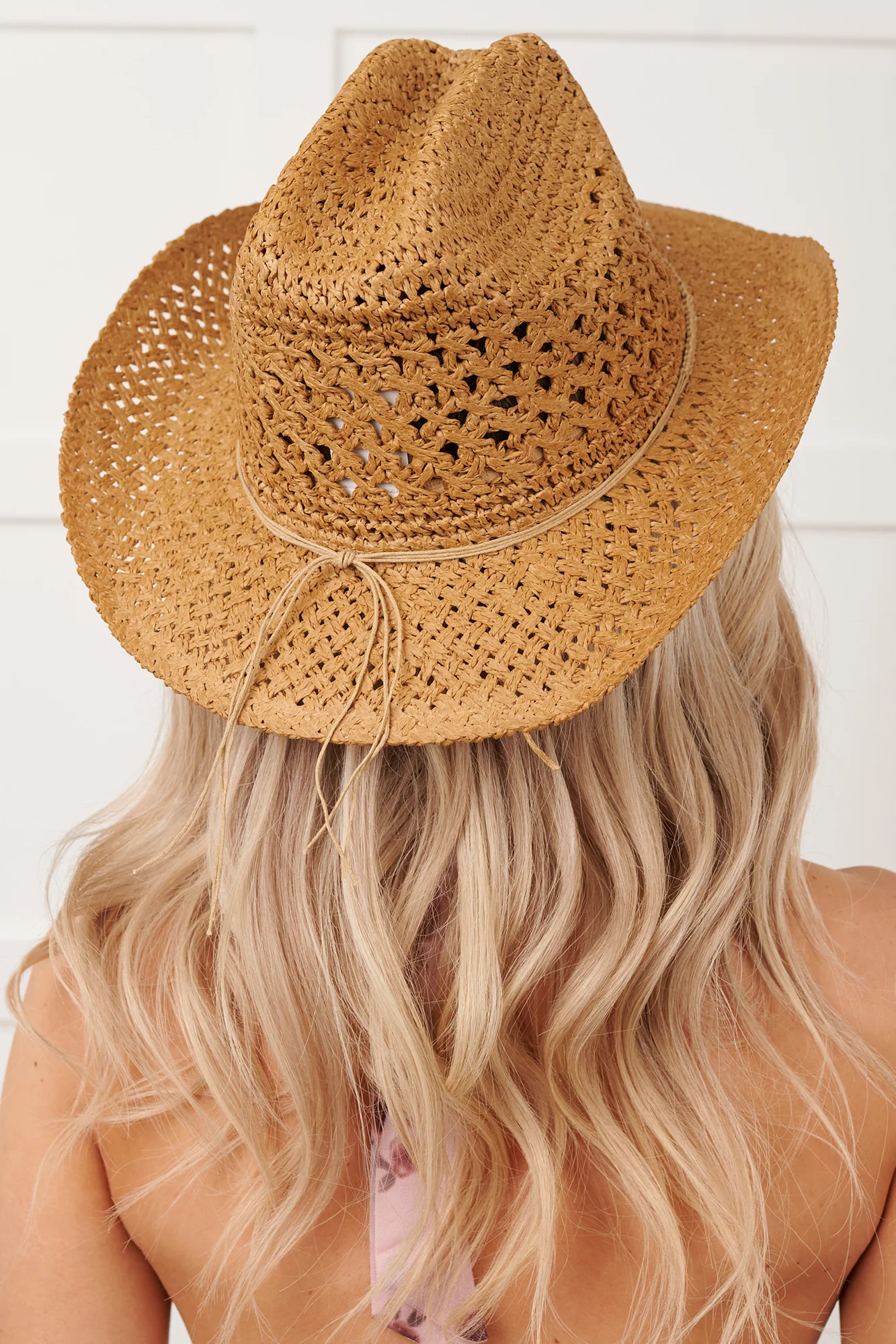 Open Trails Bead Strap Woven Cowboy Hat (Khaki) - Image 4