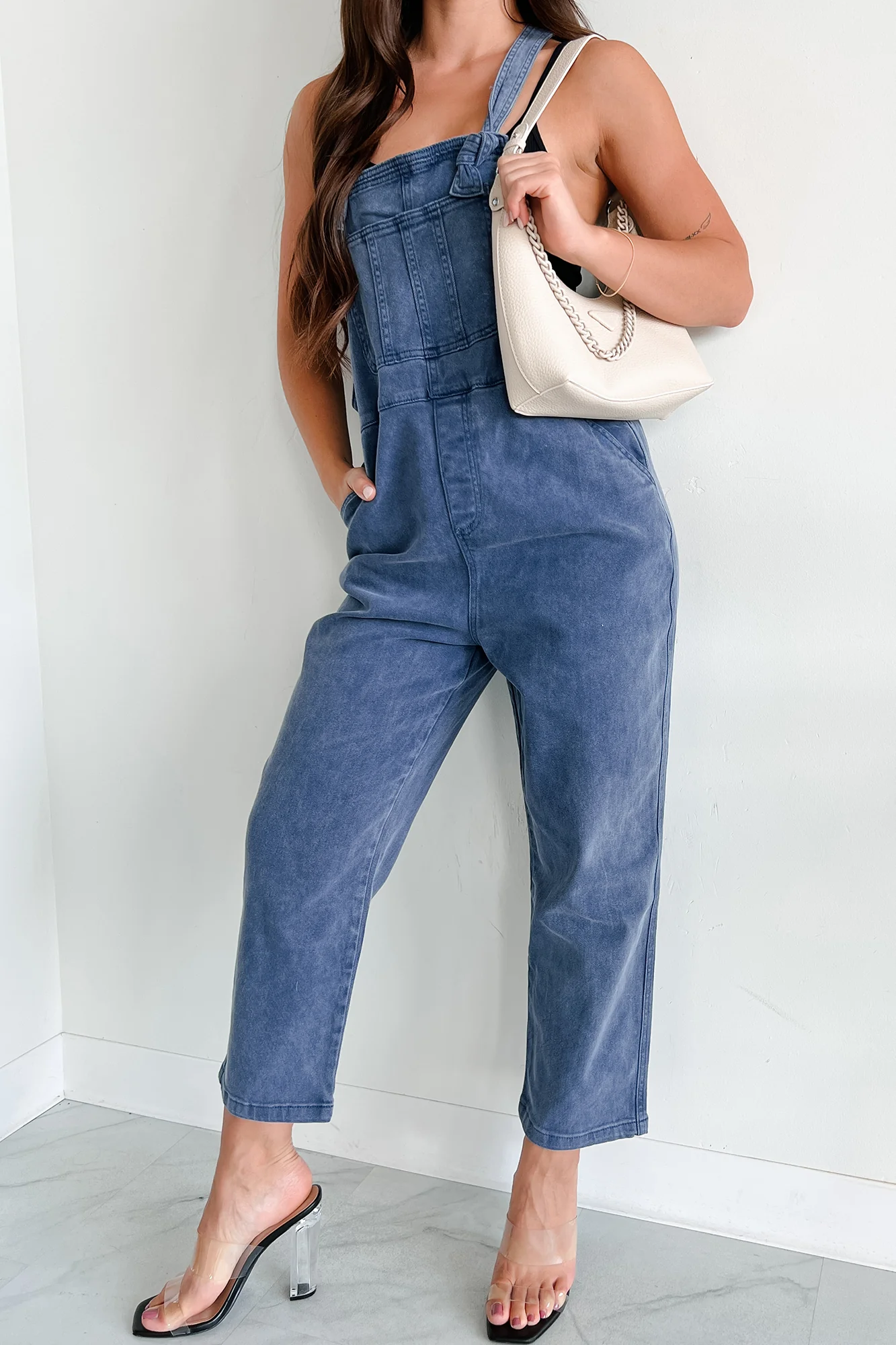 Osmond Knotted Strap Zenana Overalls (Blackberry) - Image 3