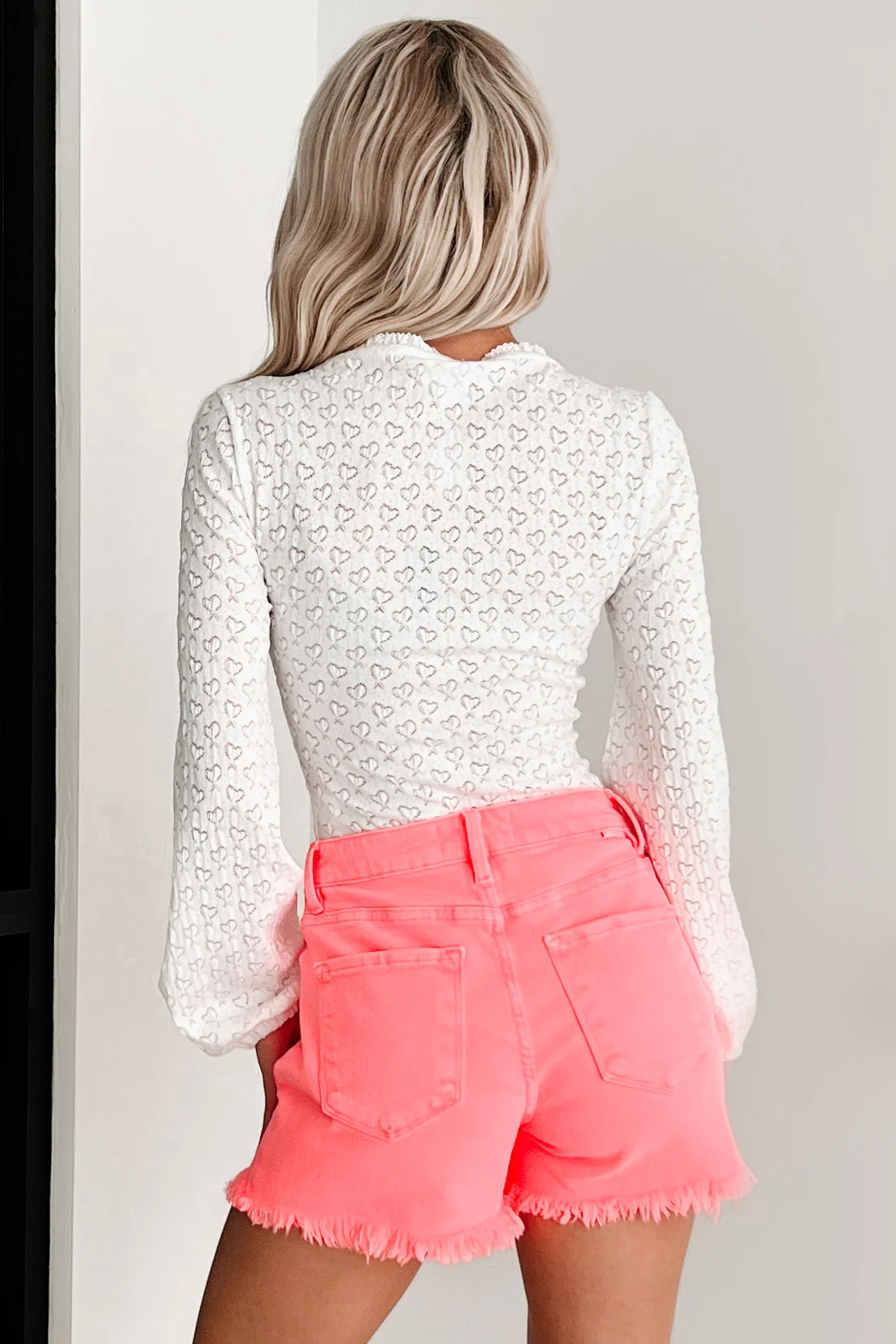 Own The Room Long Sleeve Lace Bodysuit (White) - Image 4