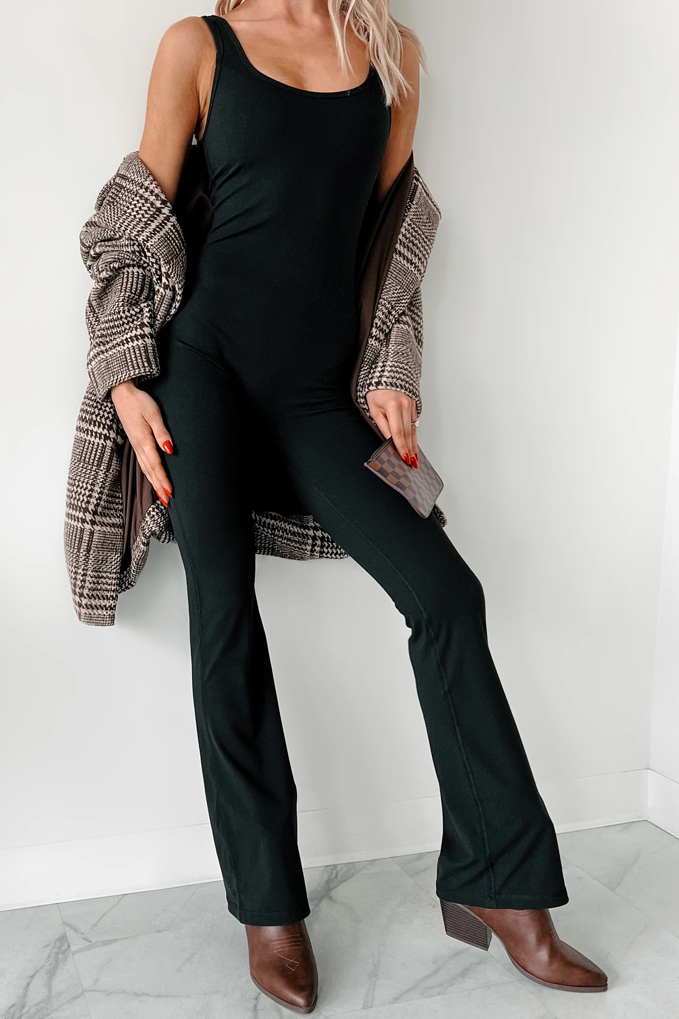 Part Of The Story Flared Leg Jumpsuit (Black) - Image 2