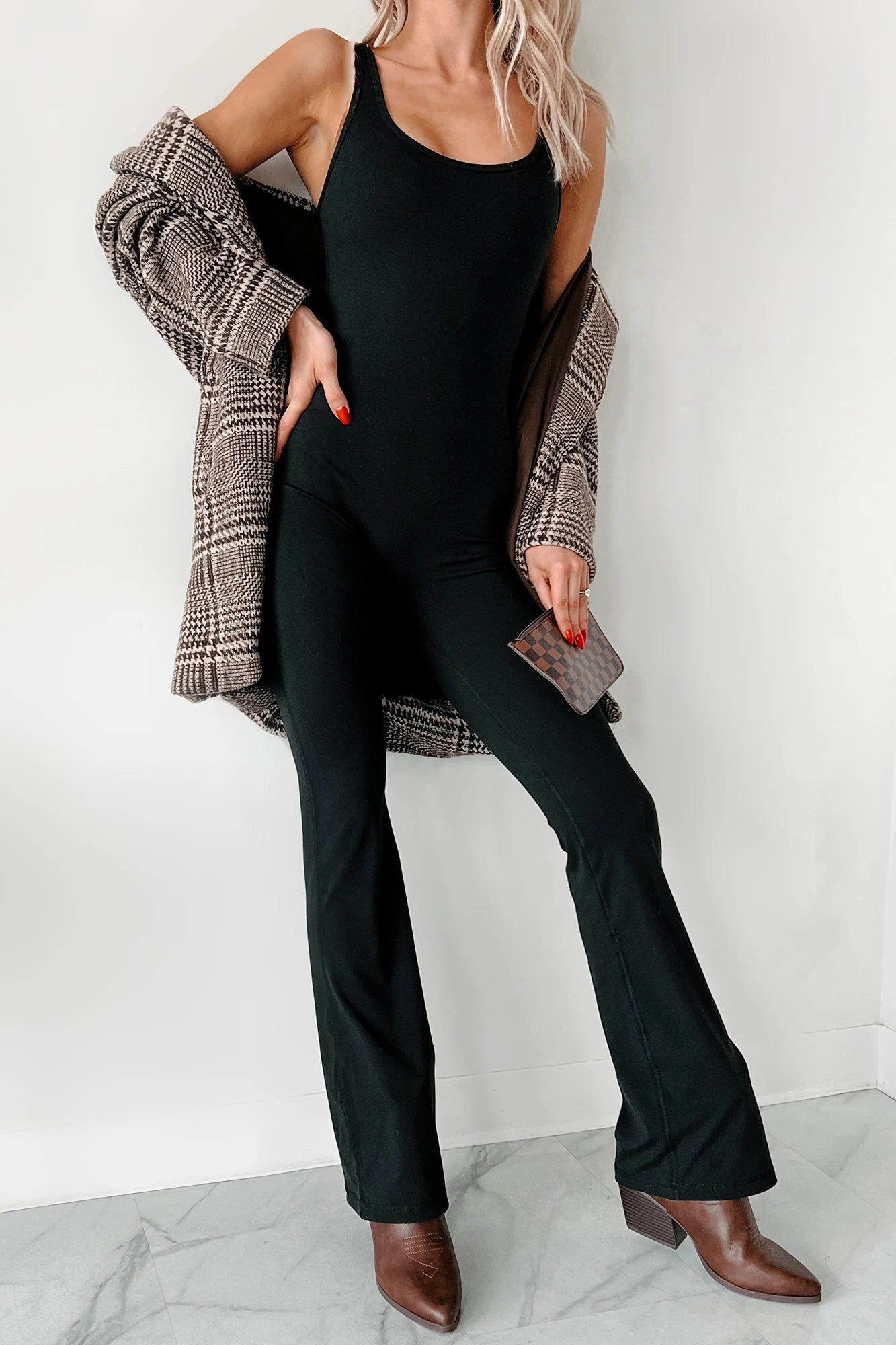 Part Of The Story Flared Leg Jumpsuit (Black) - Image 6