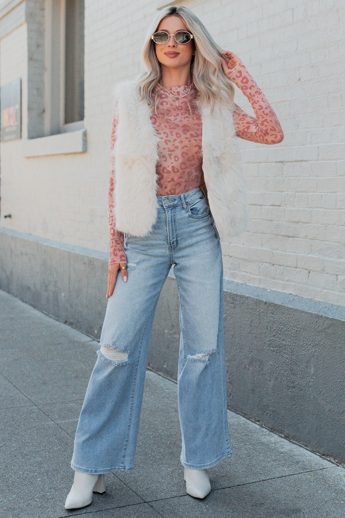 Passion & Desire Faux Fur Vest (Ecru) - Image 2