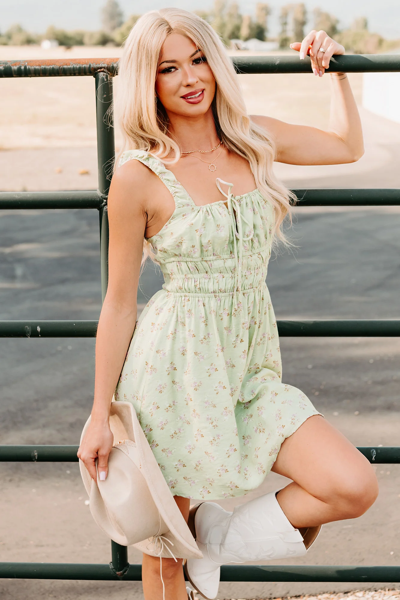 Perfect For You Floral Cutout Mini Dress (Sage) - Image 4