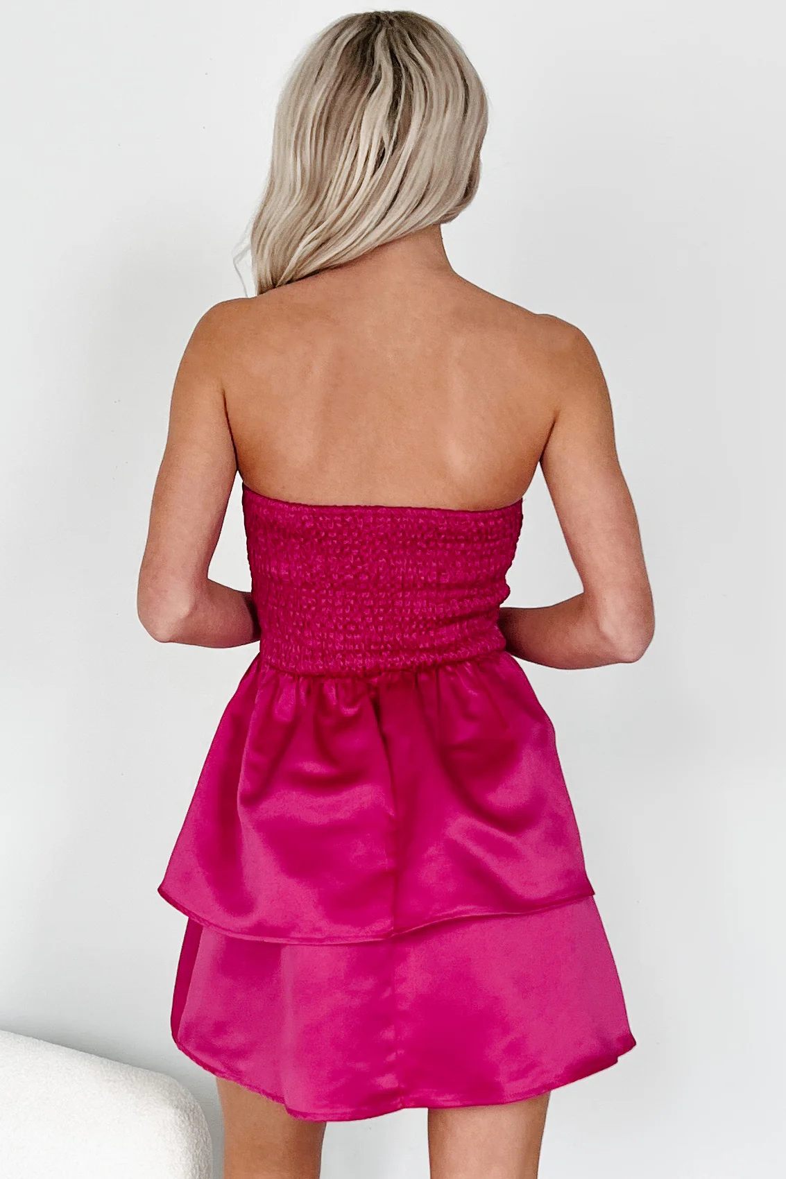 Perfected Charm Tiered Strapless Mini Dress (Berry) - Image 5