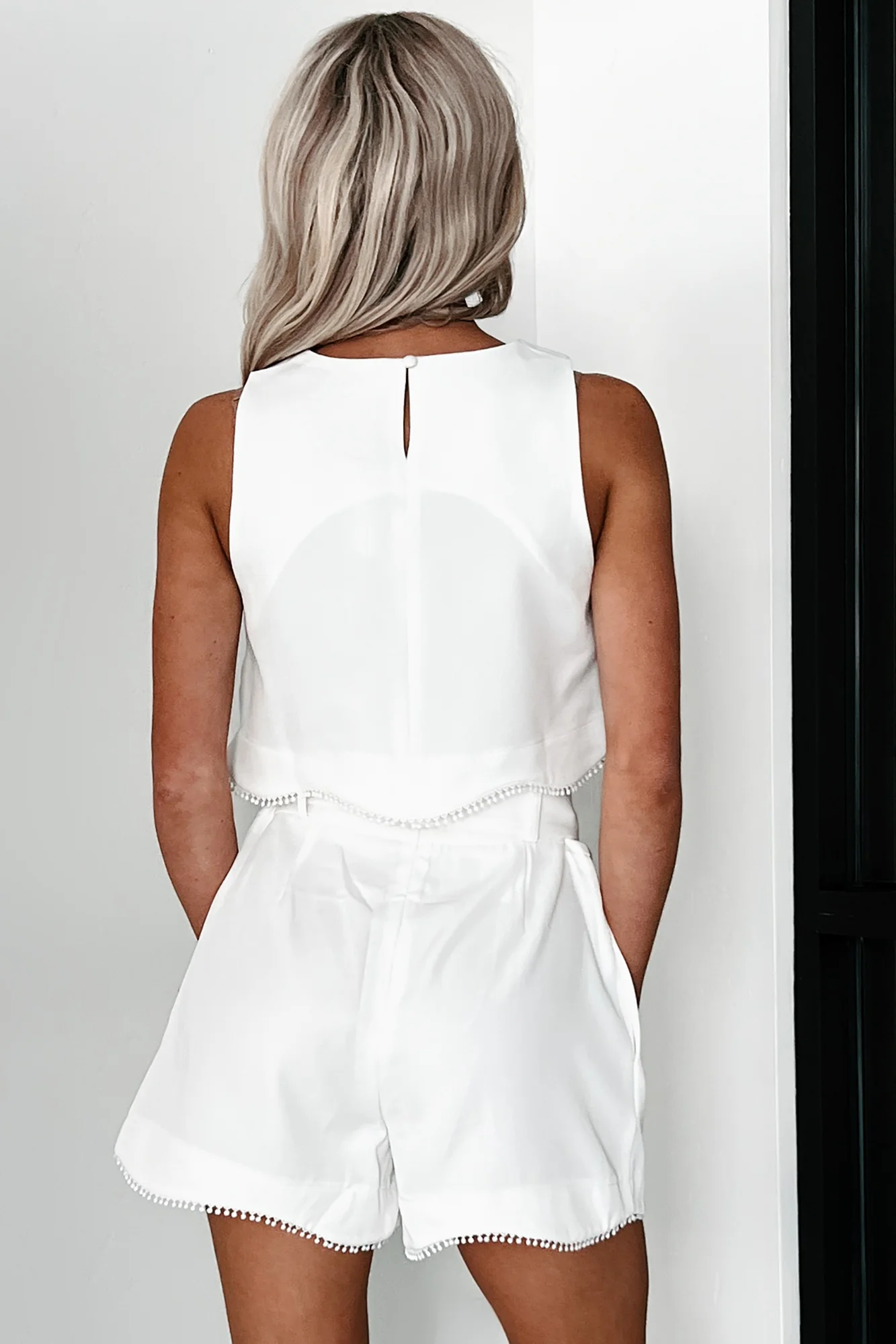 Poetry Of The Heart Crop Top & Shorts Set (White) - Image 5