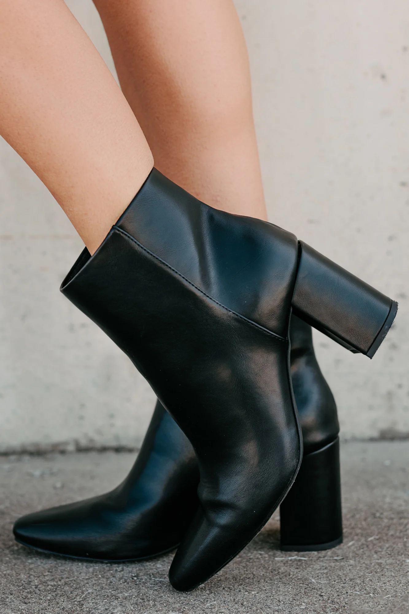 Polished Path Block Heel Ankle Boots (Black) - Image 3