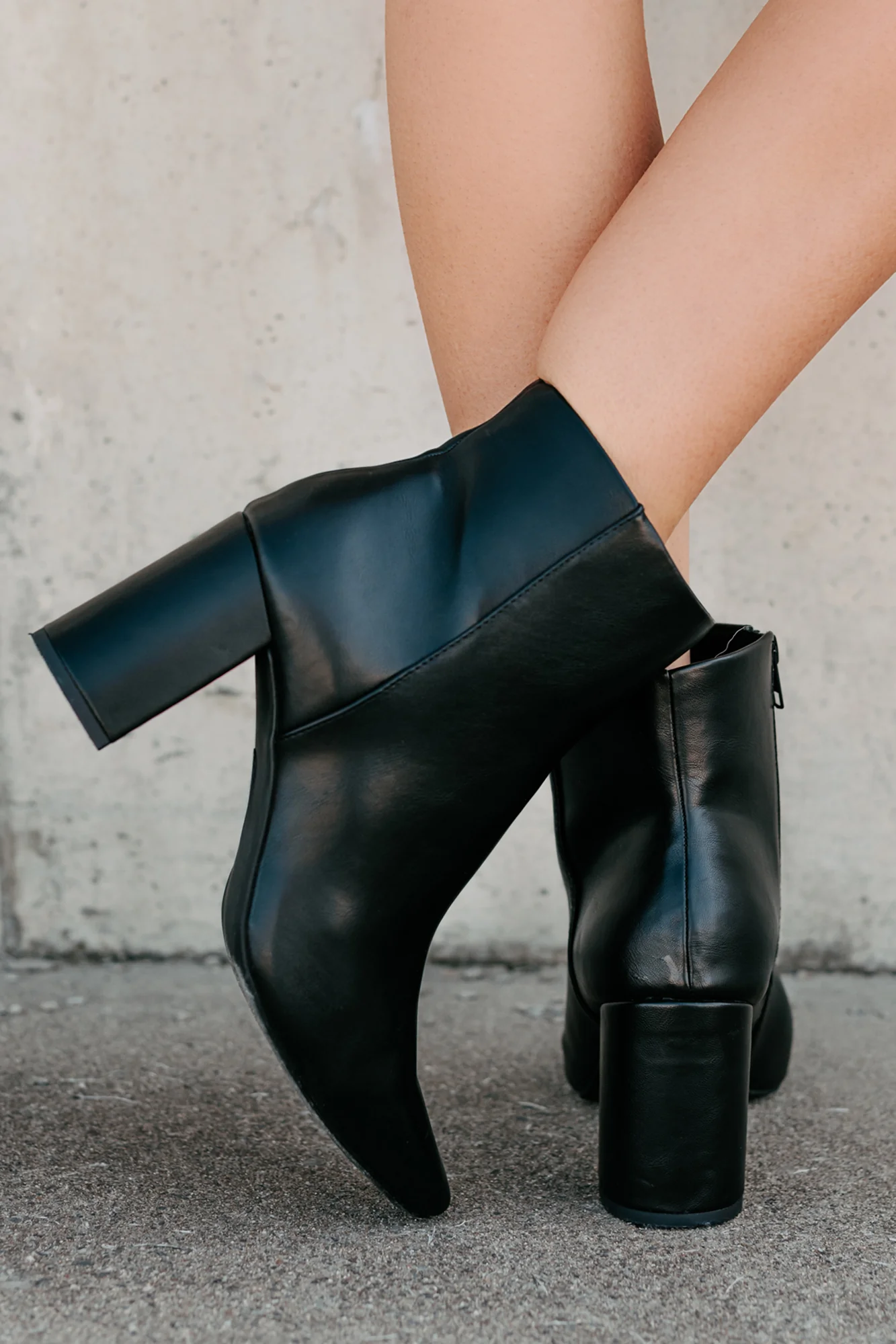 Polished Path Block Heel Ankle Boots (Black) - Image 4