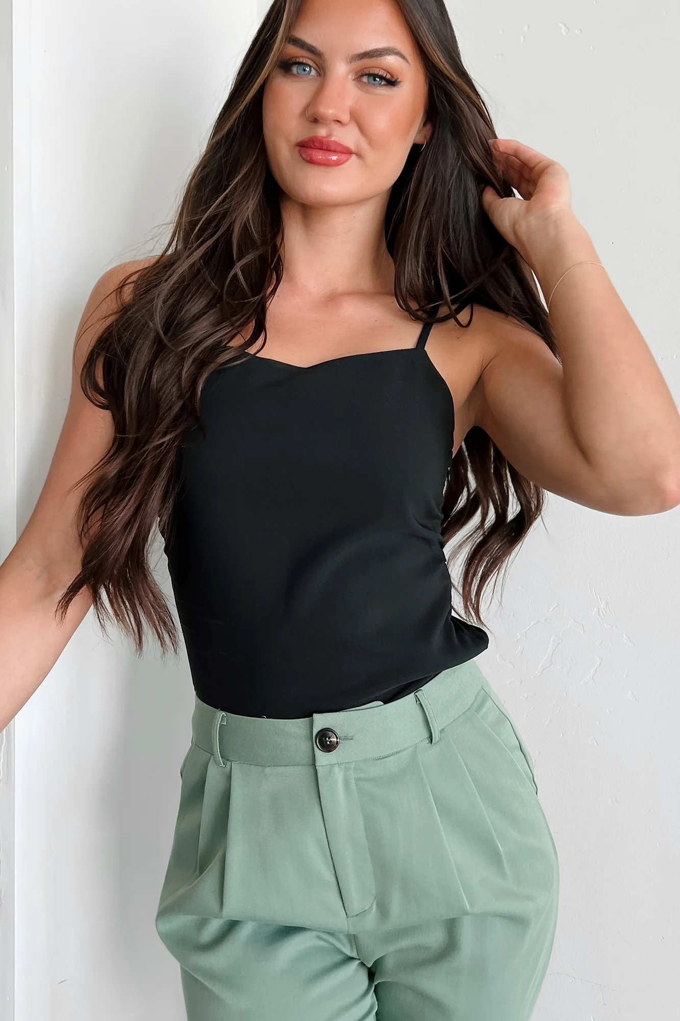 Posh Potential Square Neck Tank Top (Black) - Image 10