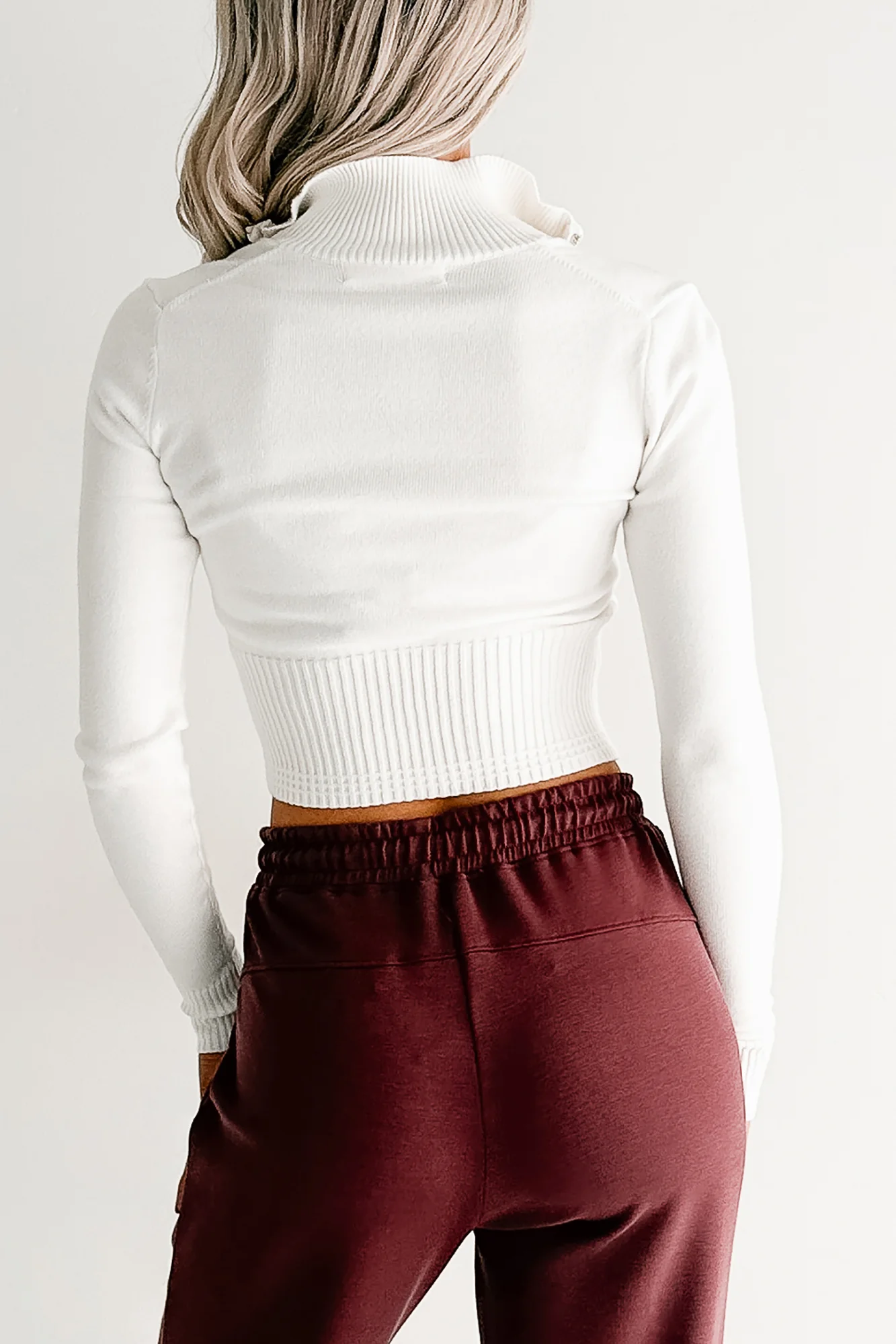 Preferred Taste Mock Neck Zip-Up Sweater (Ivory) - Image 5