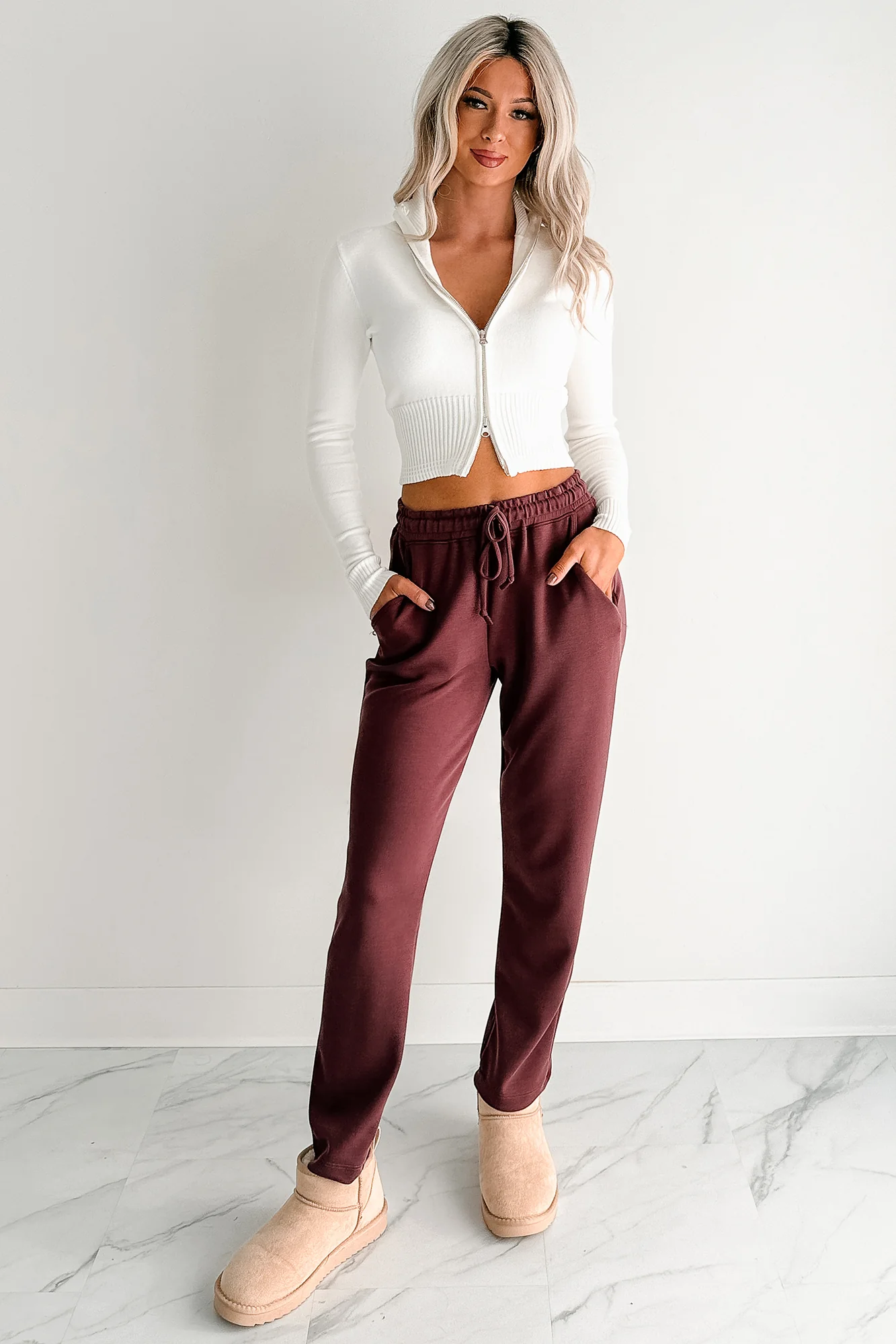 Preferred Taste Mock Neck Zip-Up Sweater (Ivory) - Image 7