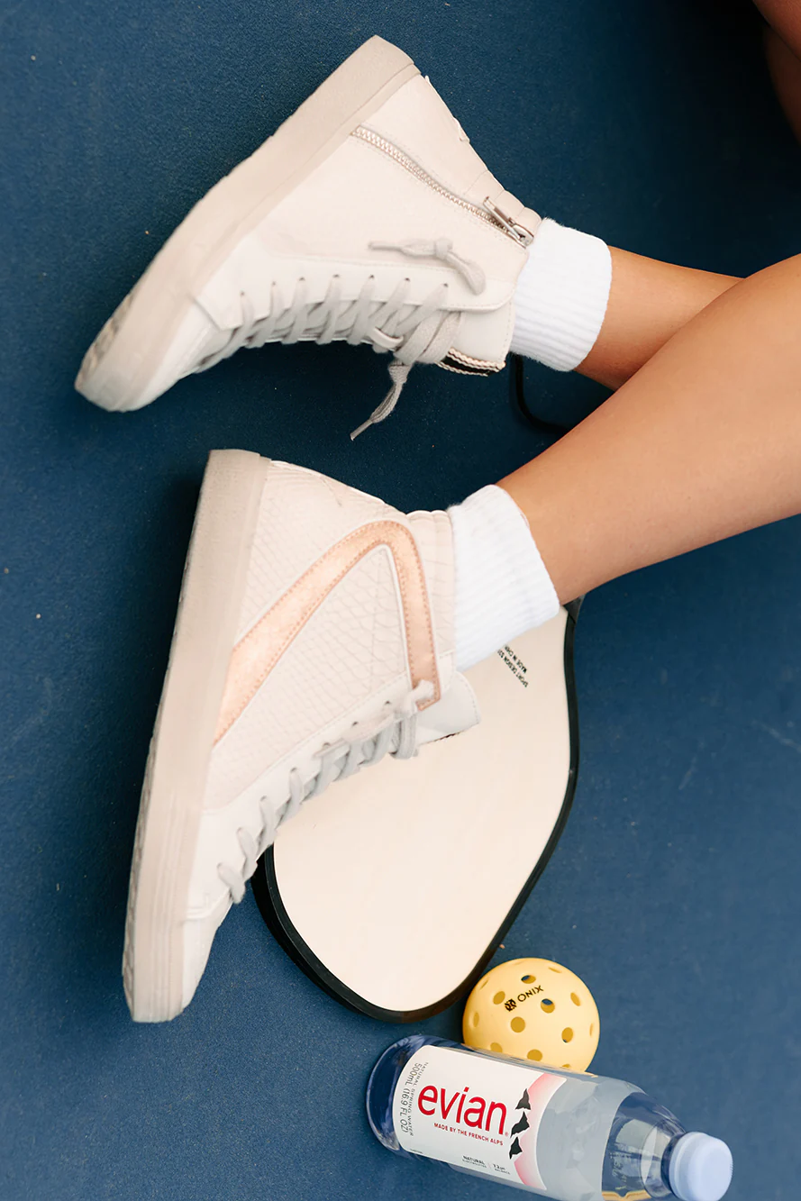 Rooney Retro High-Top Sneakers (Taupe Snake) - Image 3