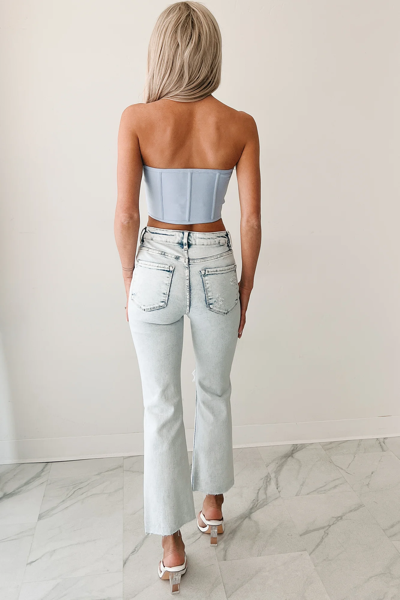 Pretty Please Strapless Corset Top (Periwinkle) - Image 4