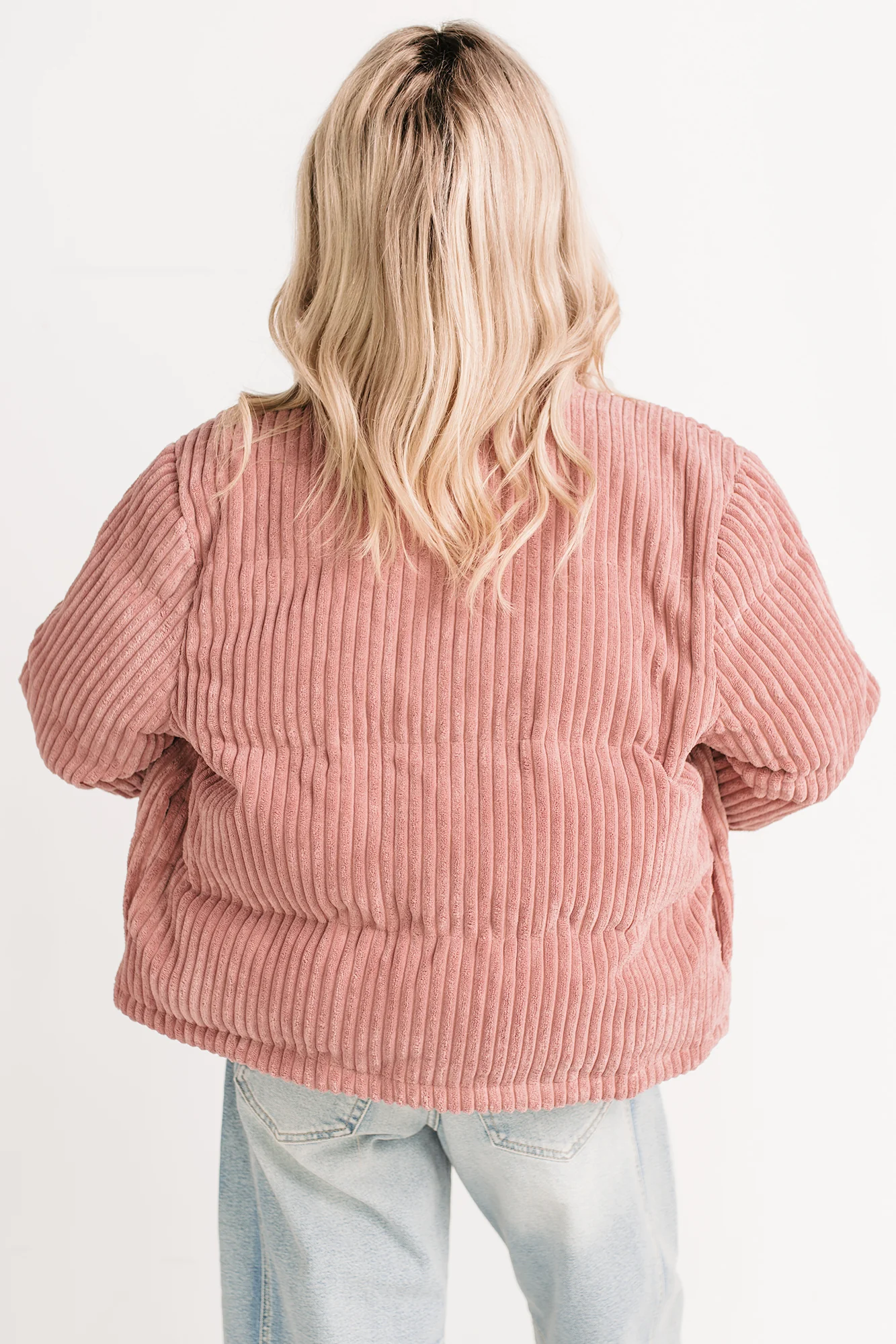 Purely Casual Corduroy Puffer Jacket (Mauve) - Image 6