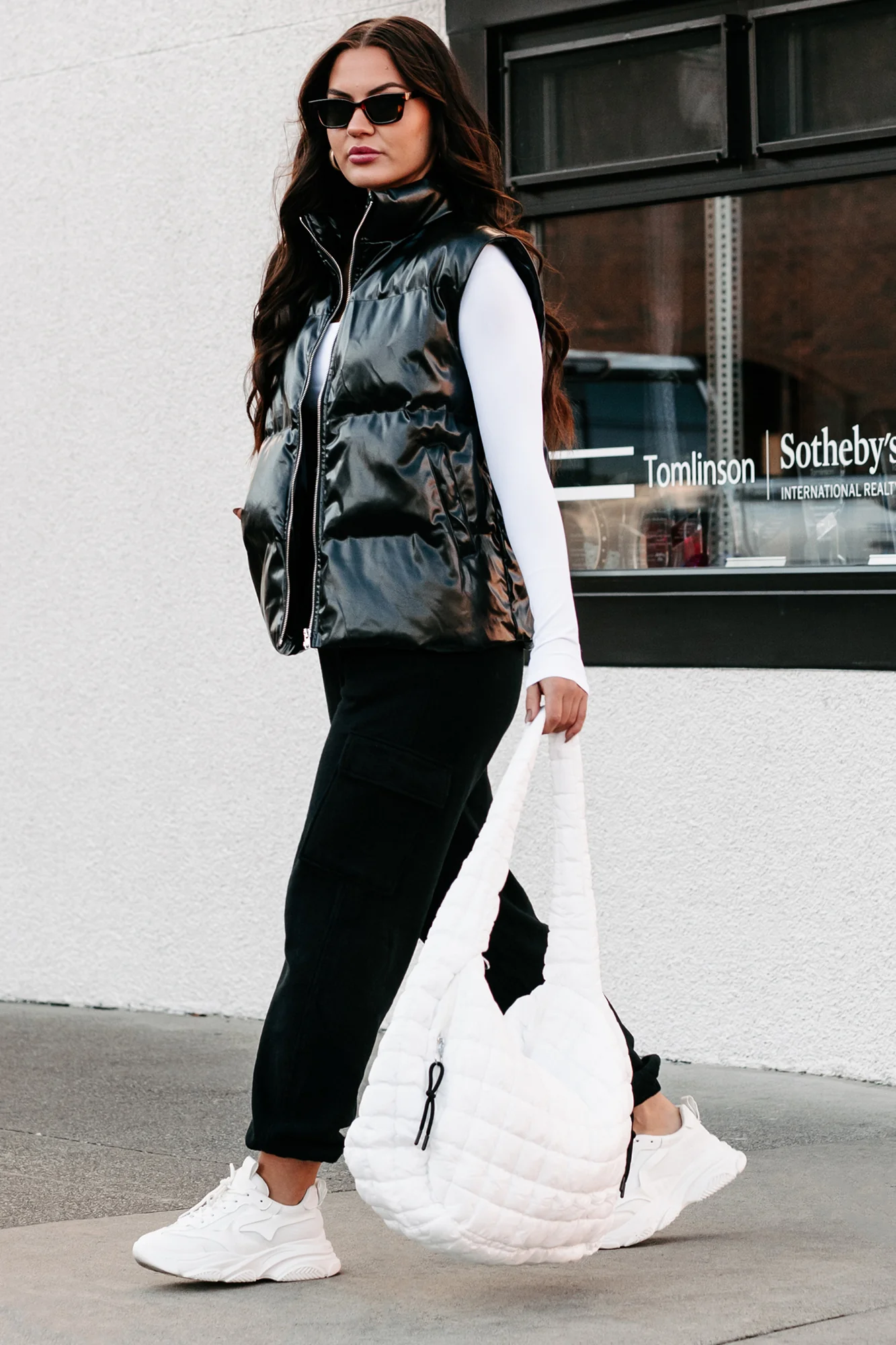 Put You In Your Place Patent Leather Puffer Vest (Black) - Image 13