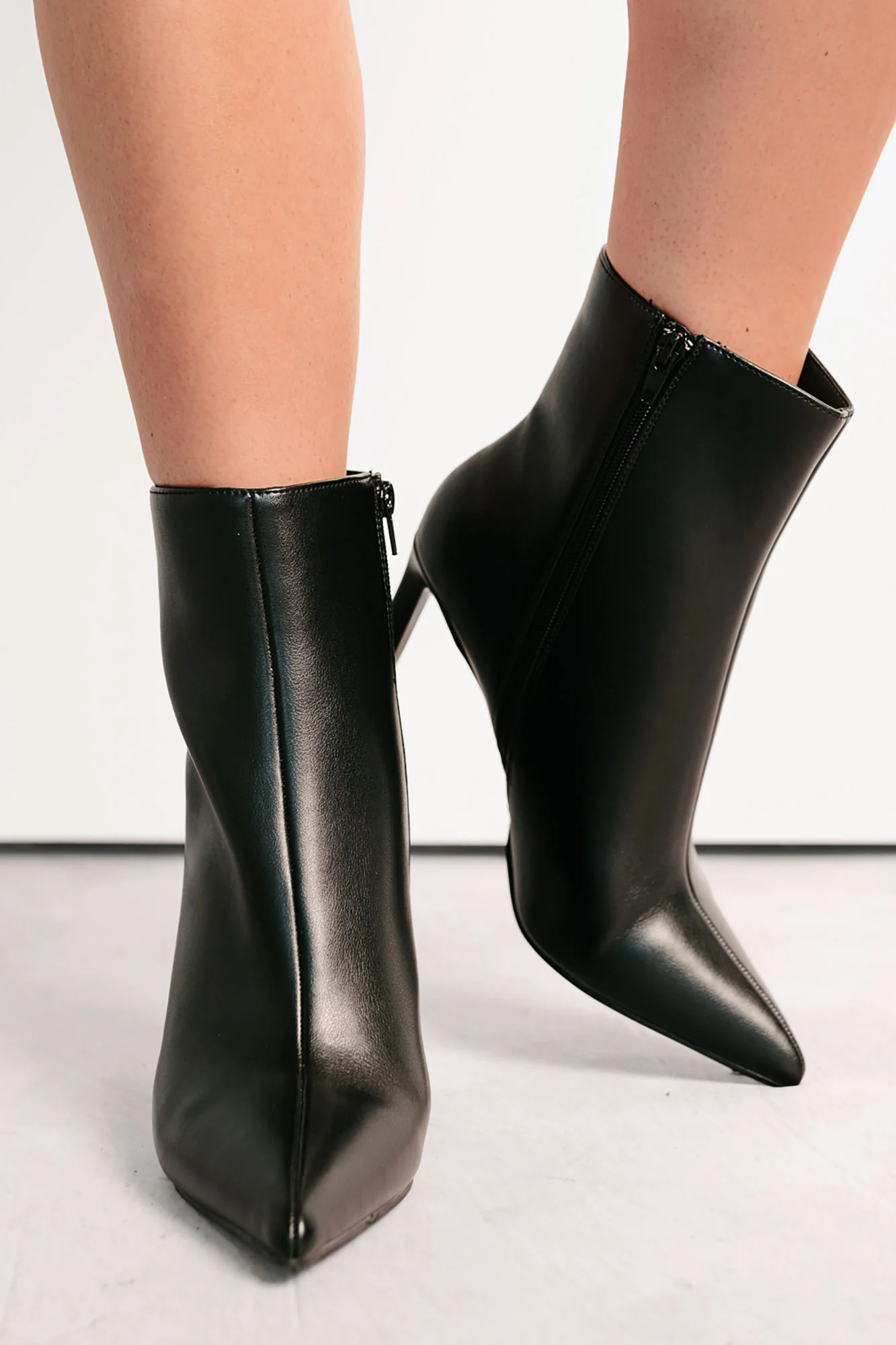Queen Status Pointed Toe Heeled Booties (Black Matte) - Image 2