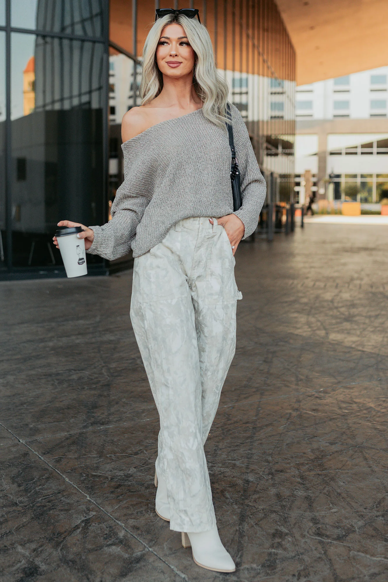 Quiet & Close Wide Neck Sweater (Taupe) - Image 6