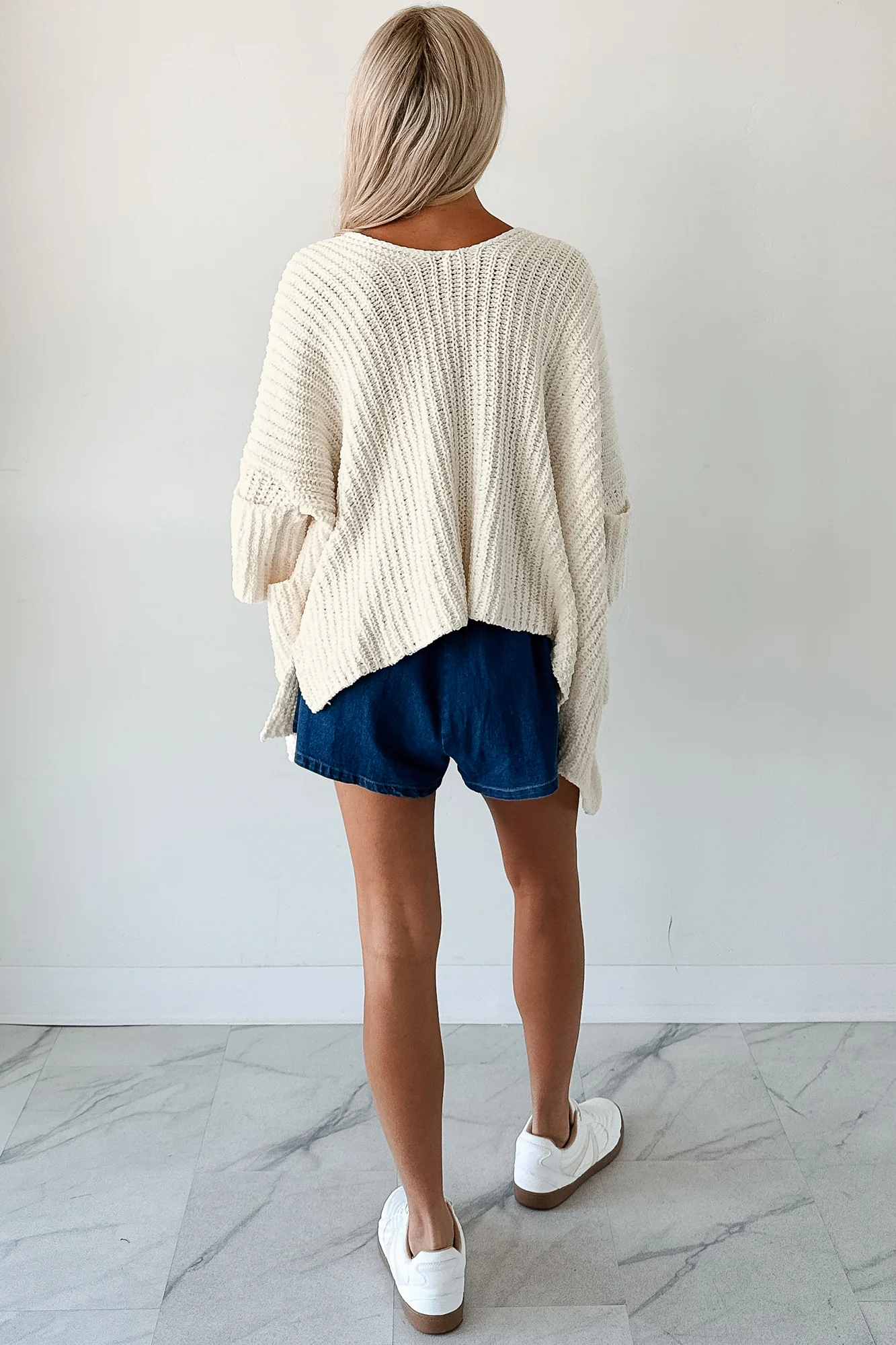 Quiet Times Cuffed Sleeve POL Cardigan (Cream) - Image 3