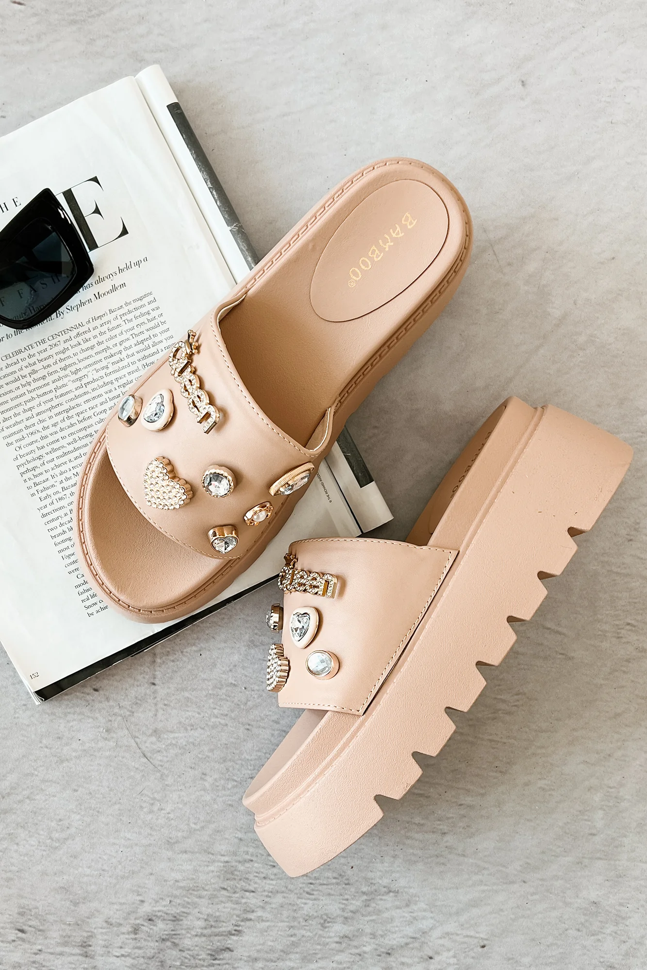 Radiant Bliss Embezzled Platform Sandal (Nude) - Image 5