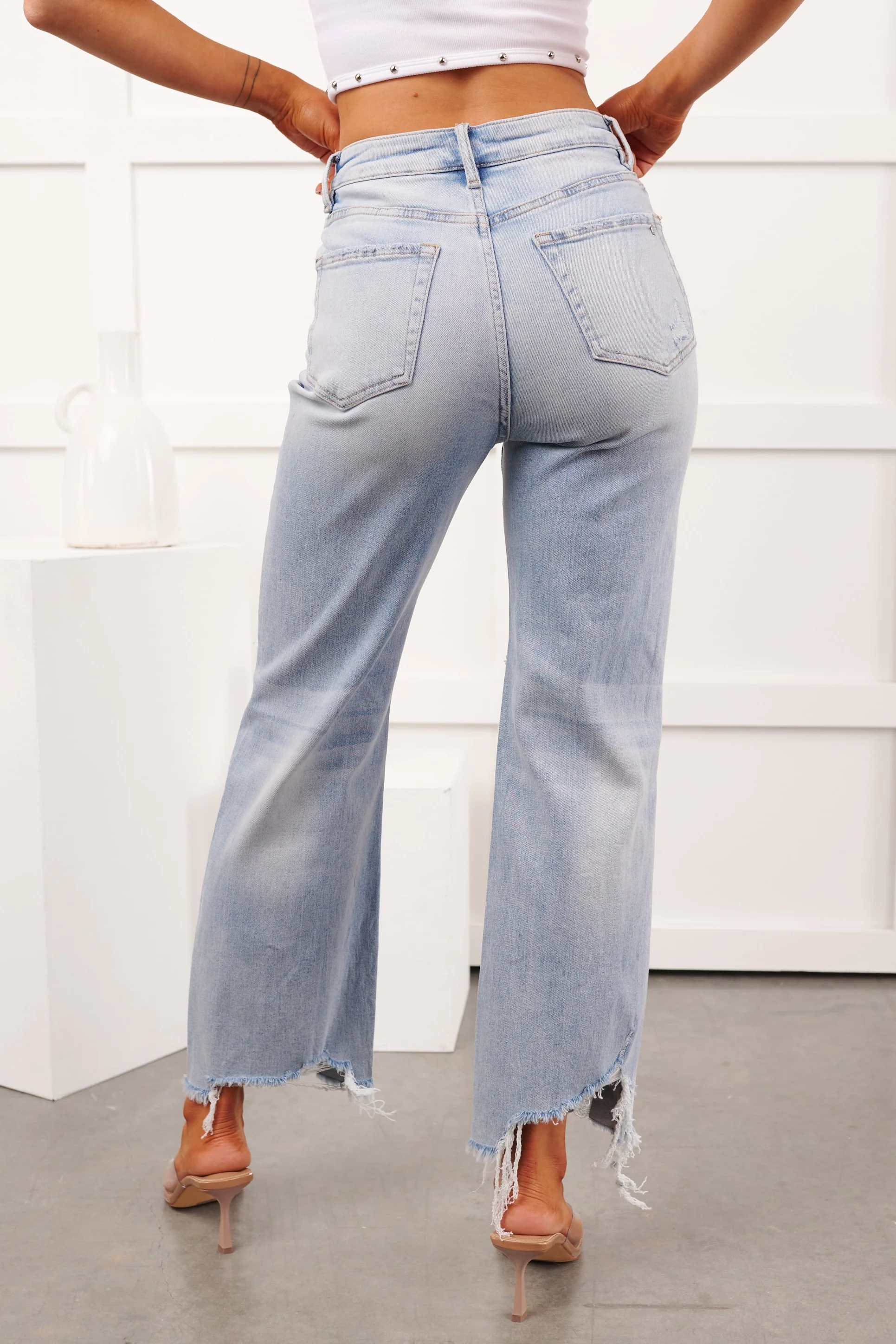 Randall Distressed Mica Denim Jeans (Ice Blue) - Image 7